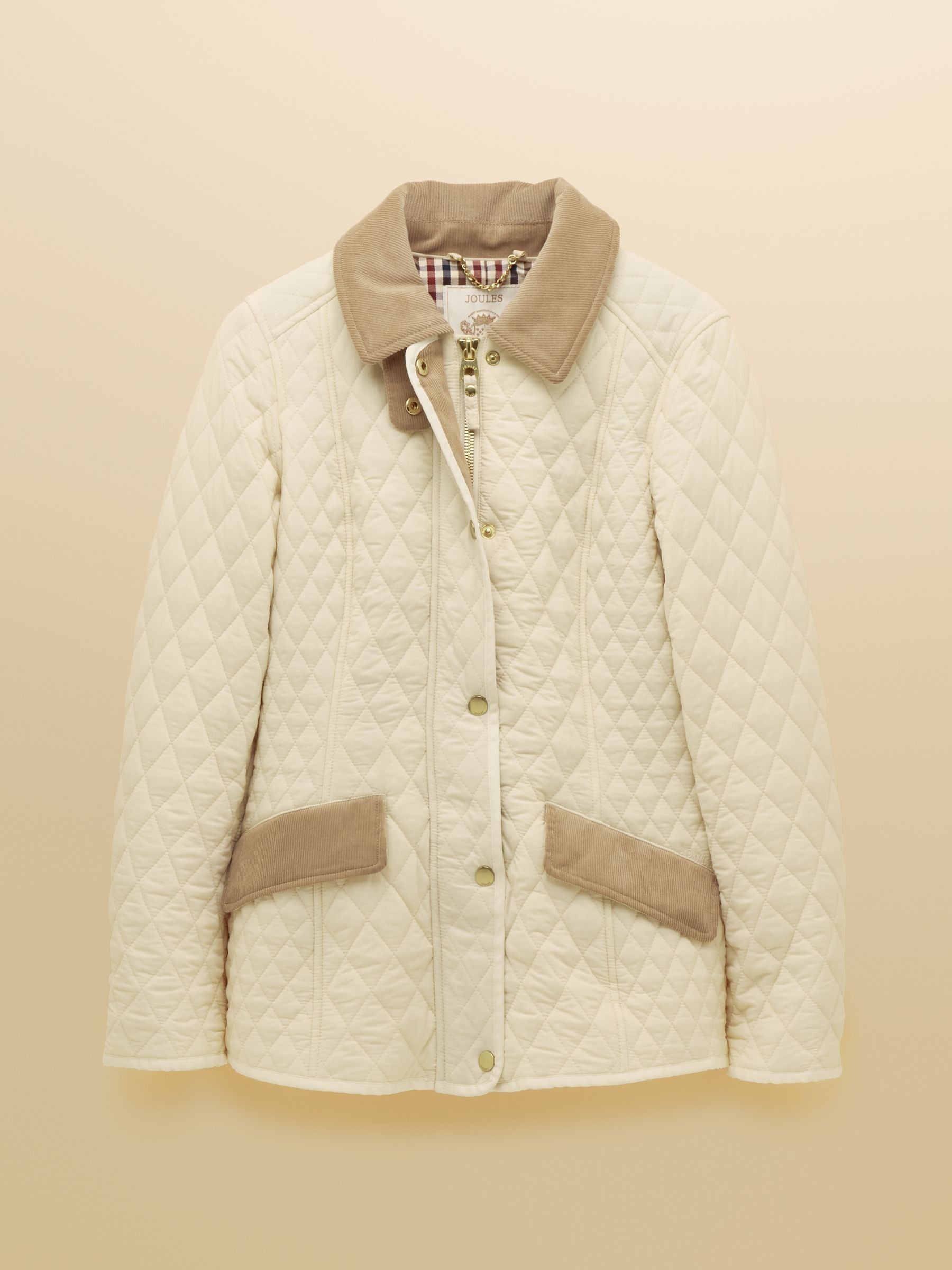 Highclere Neutral Showerproof Diamond Quilted Jacket with Adjustable Waist - Image 13 of 13