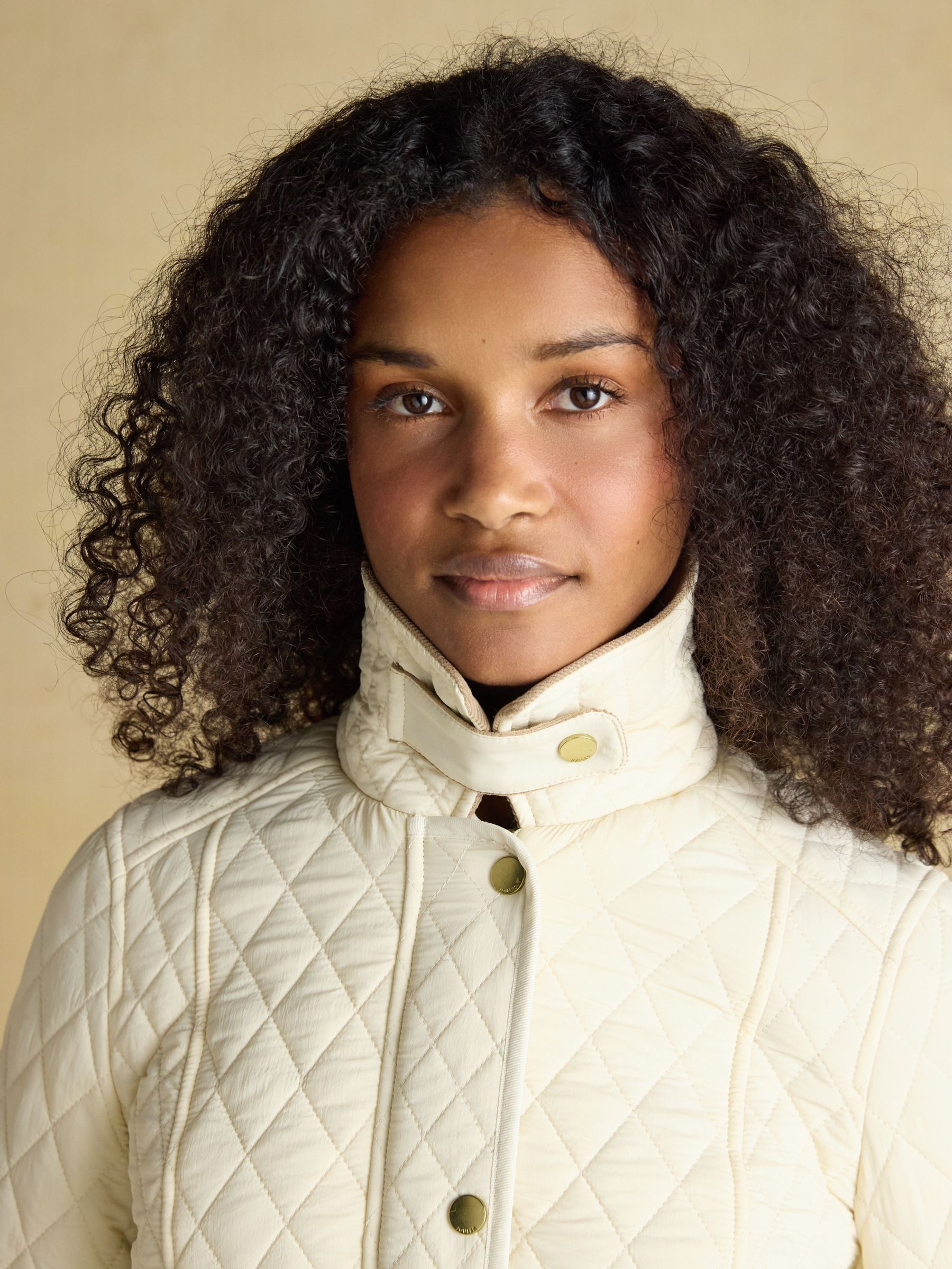 Highclere Neutral Showerproof Diamond Quilted Jacket with Adjustable Waist - Image 7 of 13