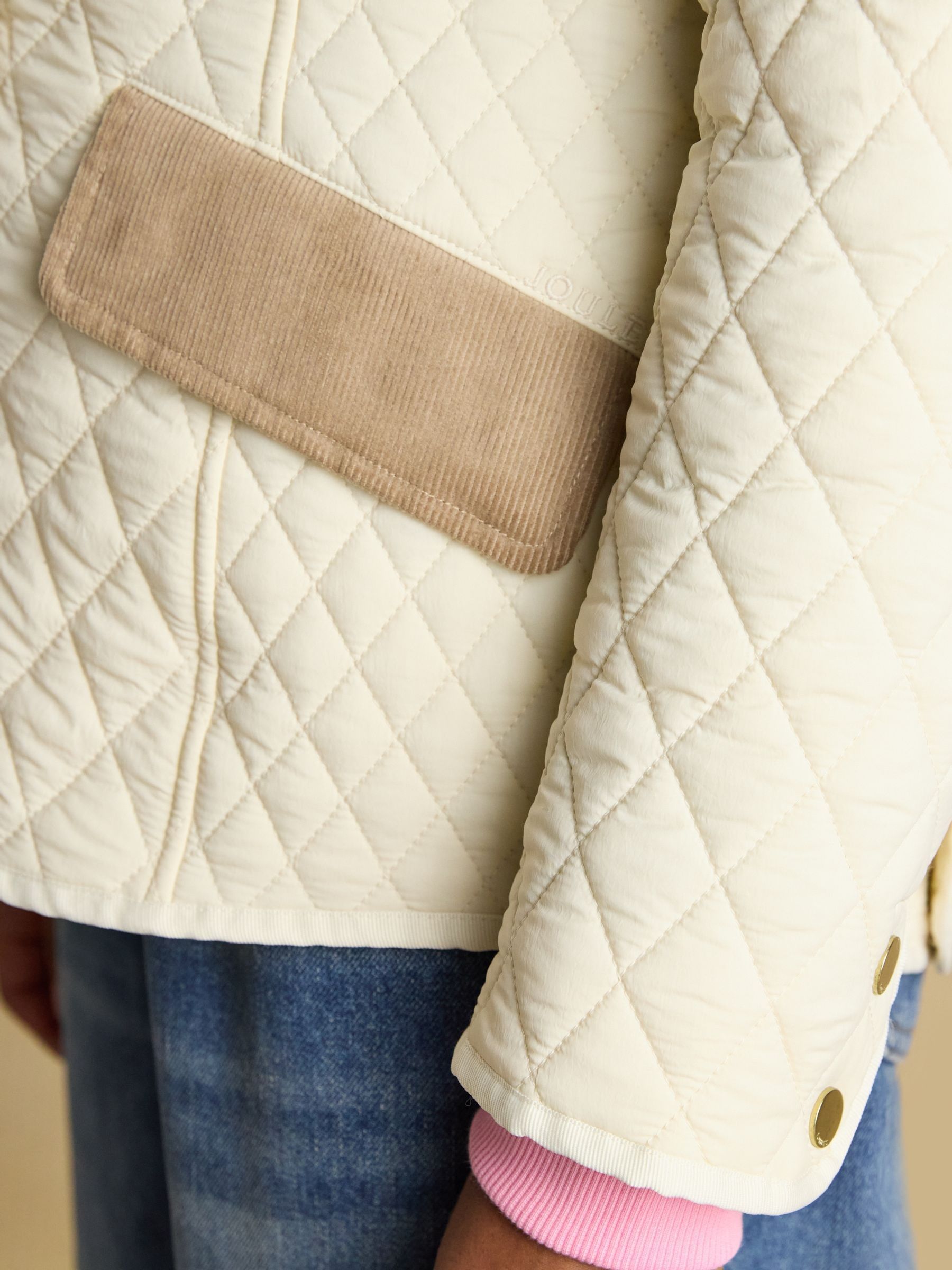 Highclere Neutral Showerproof Diamond Quilted Jacket with Adjustable Waist - Image 8 of 13