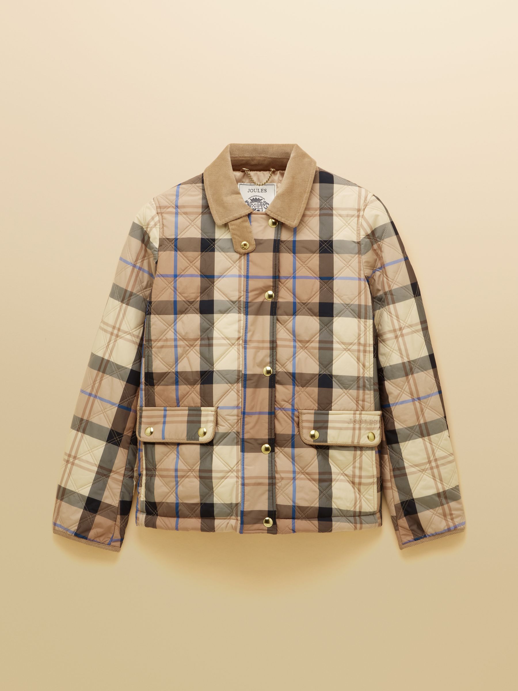 Harrogate Beige Check Showerproof Diamond Quilted Jacket - Image 14 of 14 Harrogate Beige Check Showerproof Diamond Quilted Jacket - Image 14 of 14