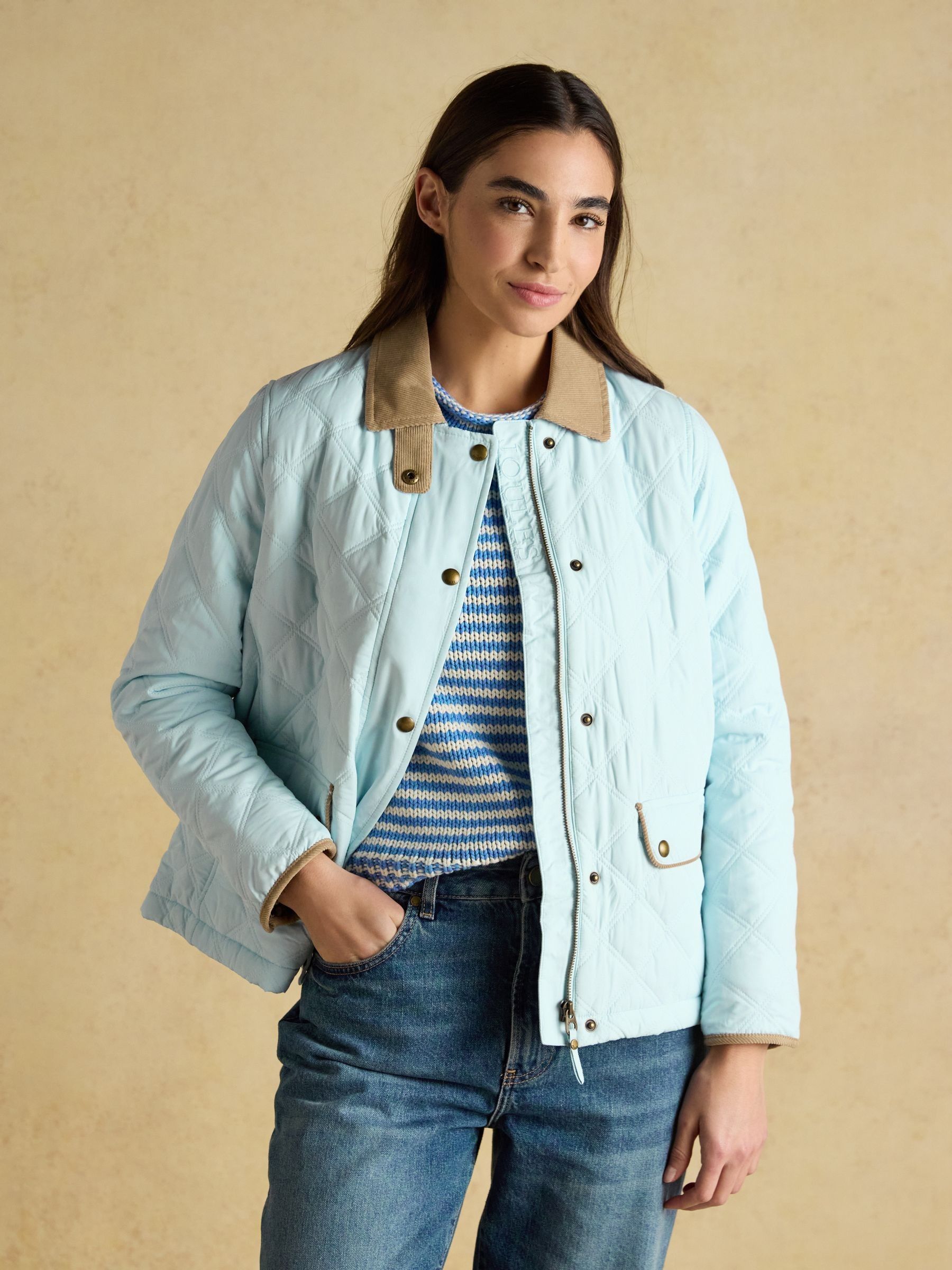 Harrogate Blue Showerproof Diamond Quilted Barn Jacket - Image 5 of 12