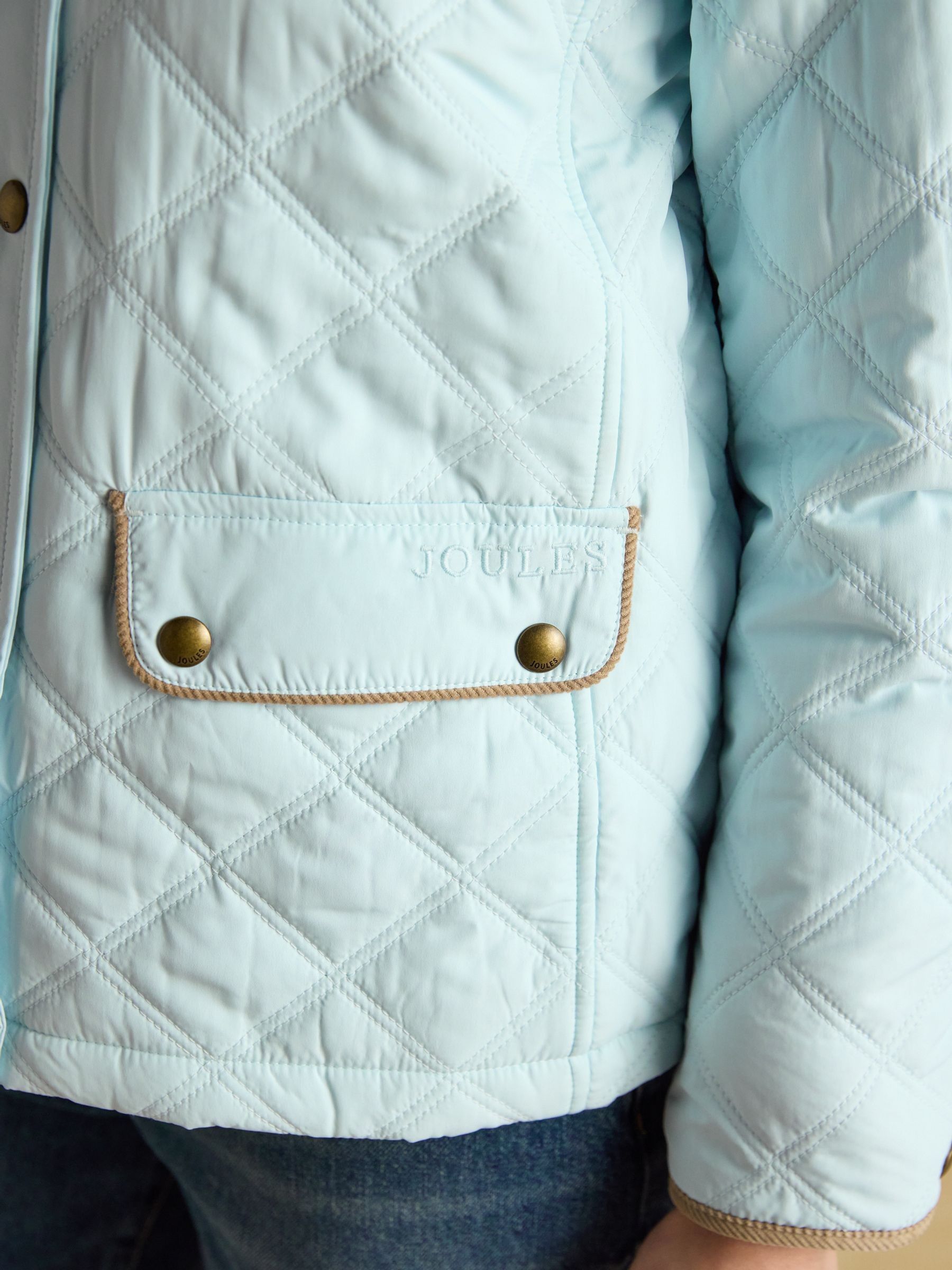 Harrogate Blue Showerproof Diamond Quilted Barn Jacket - Image 6 of 12