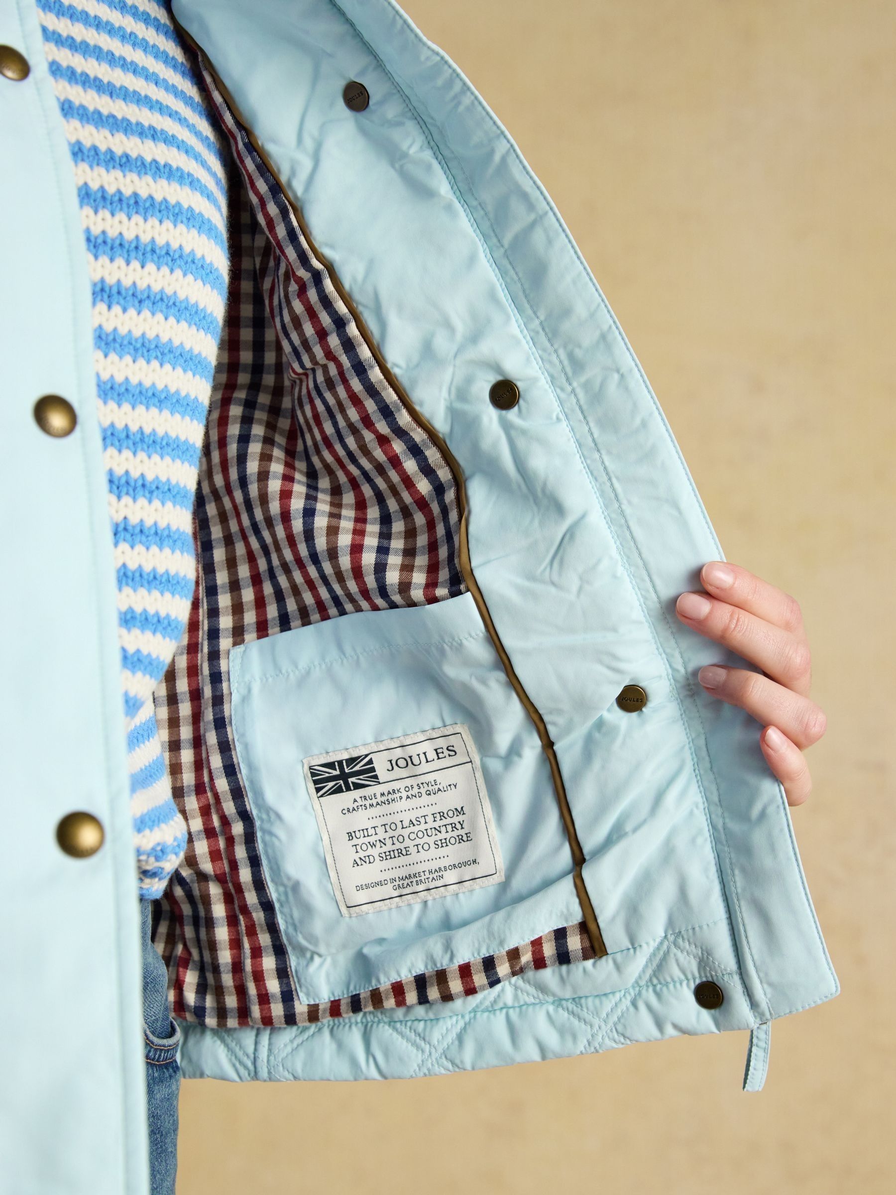 Harrogate Blue Showerproof Diamond Quilted Barn Jacket - Image 9 of 12