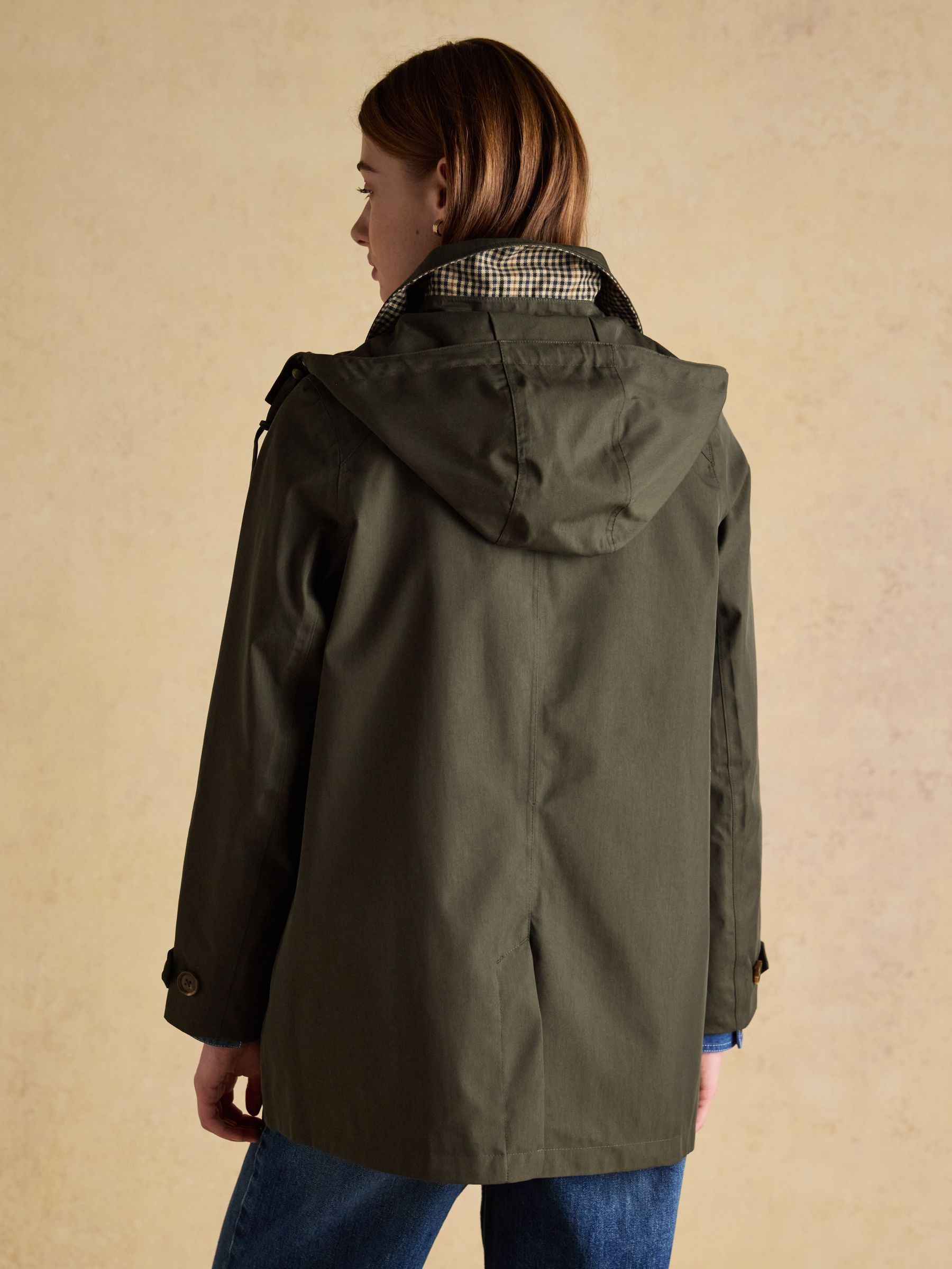 Rainmore Khaki Green Waterproof button through Raincoat - Image 2 of 13