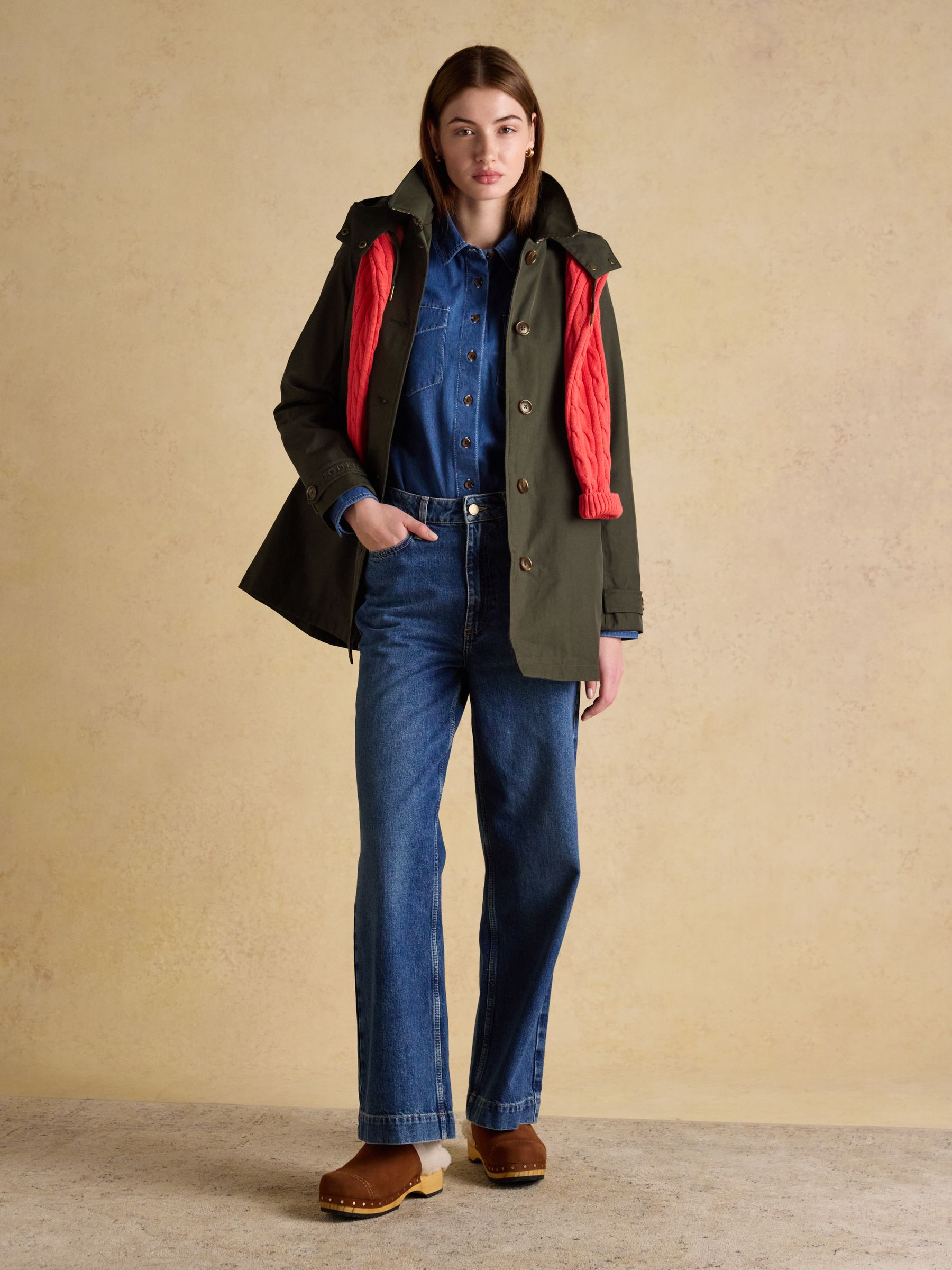 Rainmore Khaki Green Waterproof button through Raincoat - Image 3 of 13