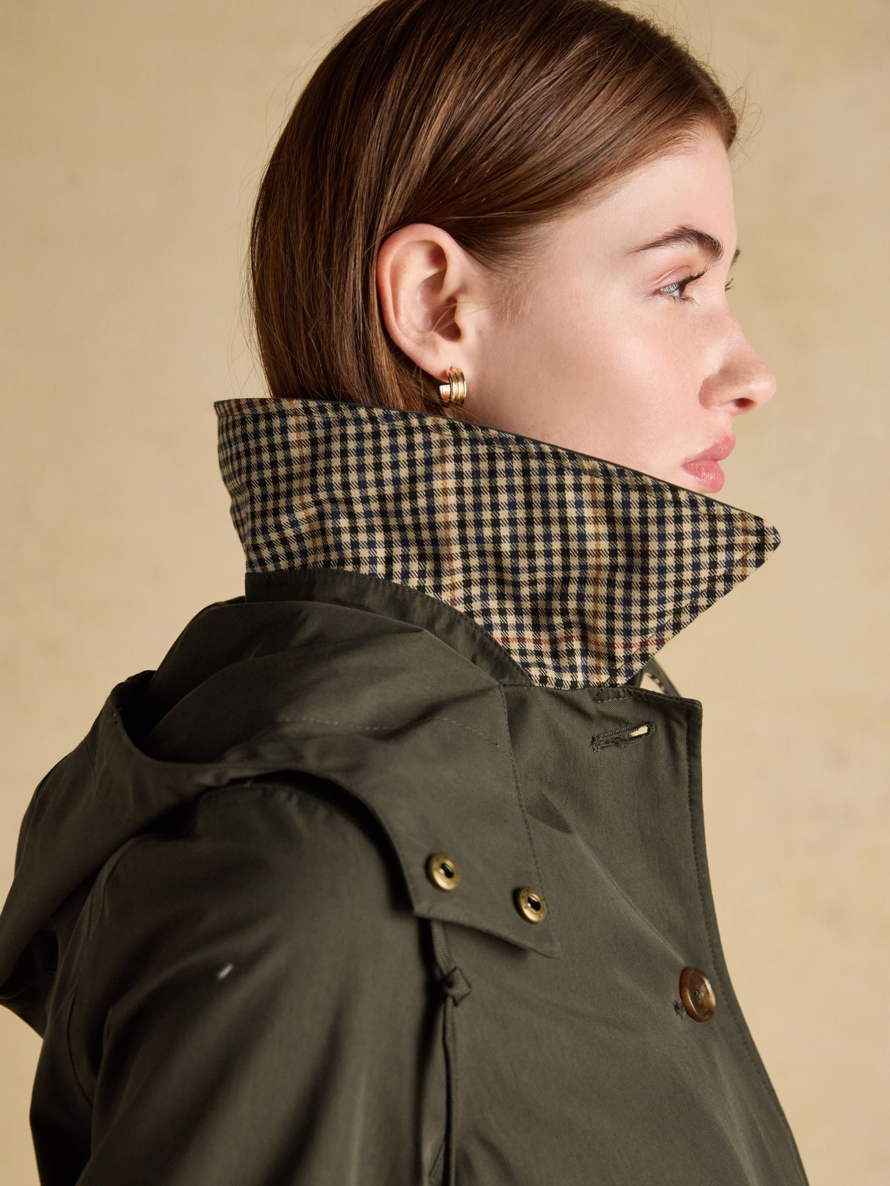 Rainmore Khaki Green Waterproof button through Raincoat - Image 5 of 13