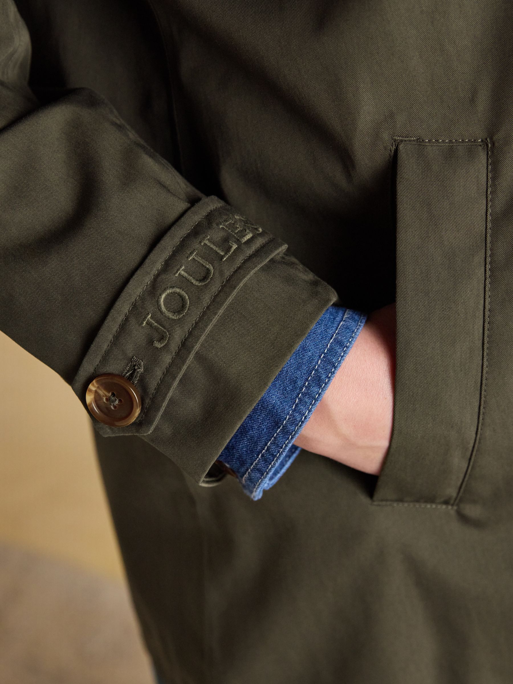 Rainmore Khaki Green Waterproof button through Raincoat - Image 6 of 13