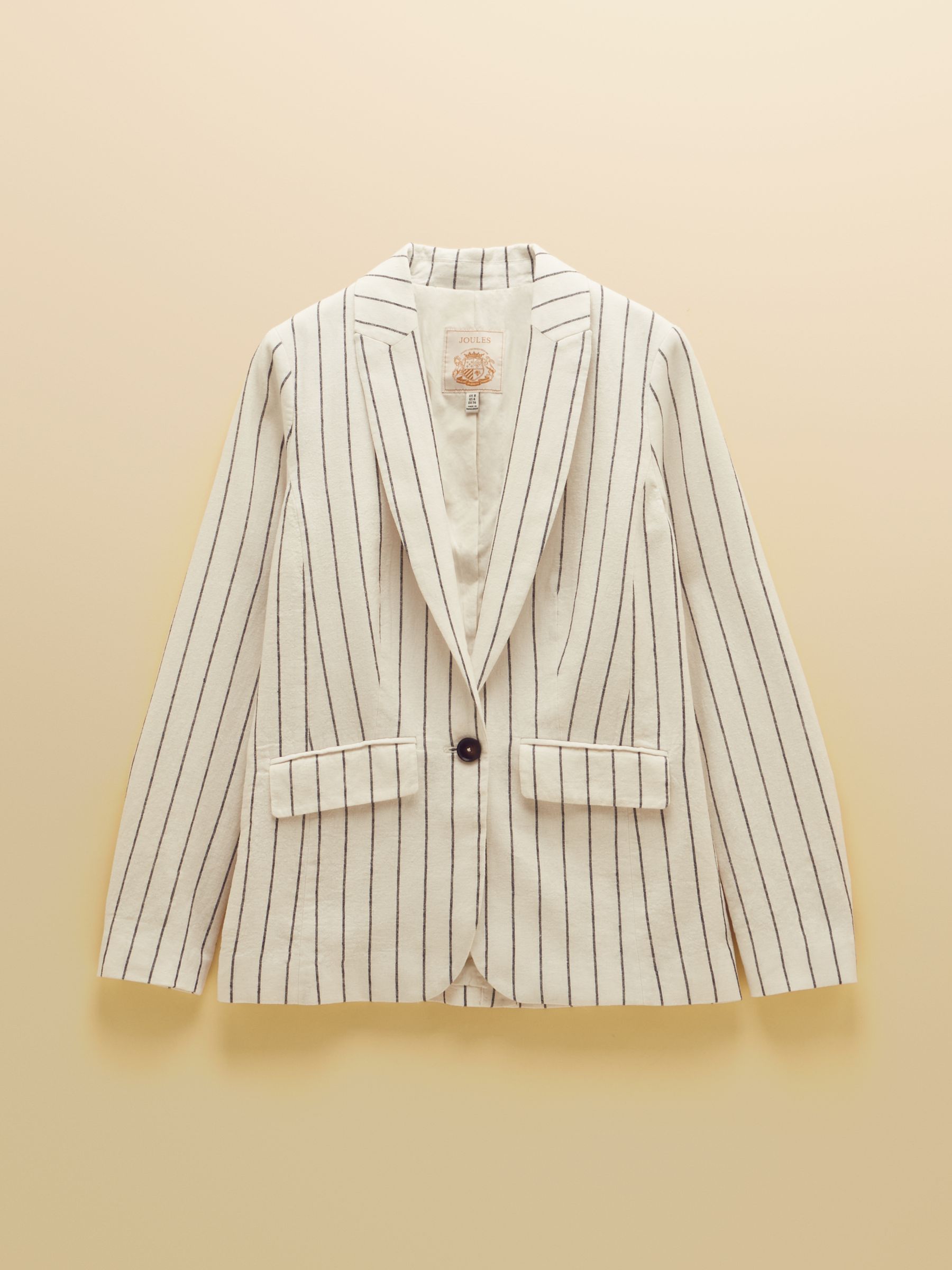 Creme Stripe Linen Blend Blazer - Image 11 of 11 Creme Stripe Linen Blend Blazer - Image 11 of 11