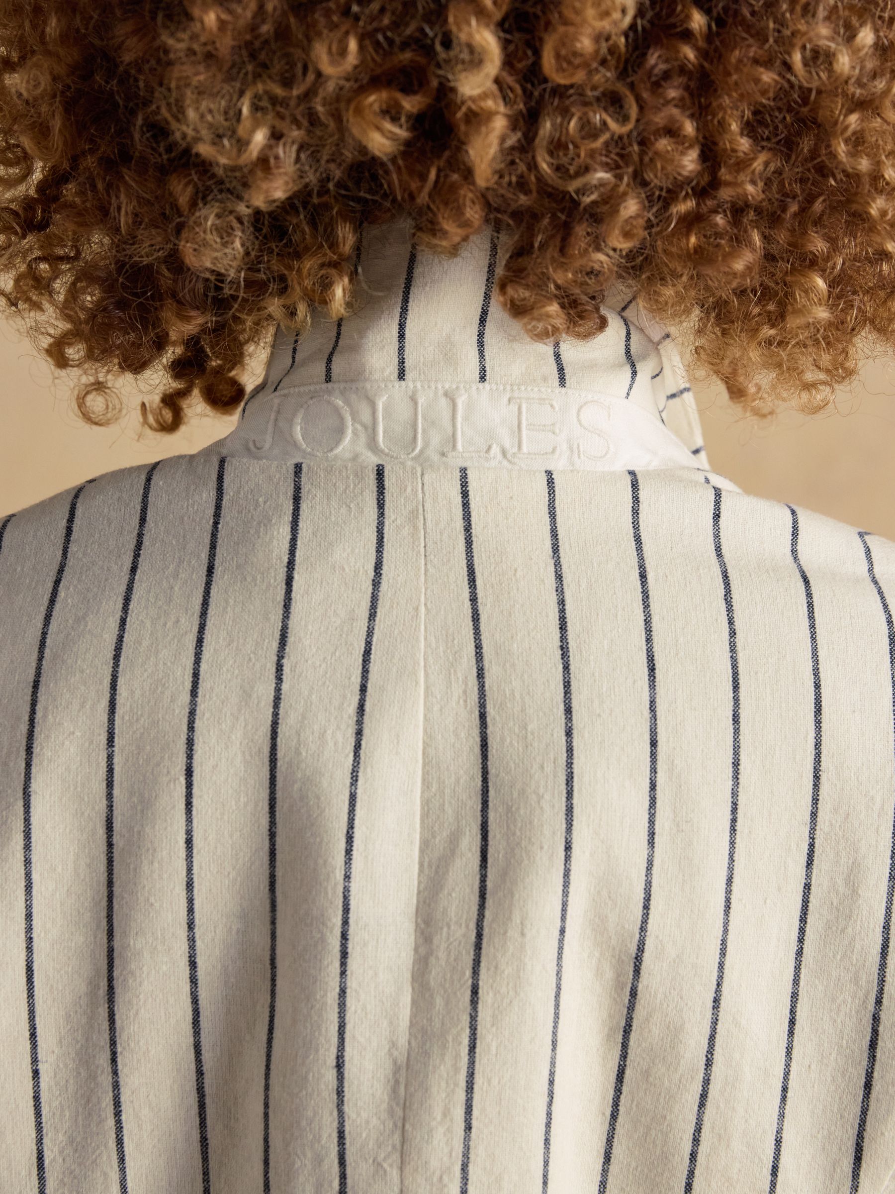 Creme Stripe Linen Blend Blazer - Image 9 of 11