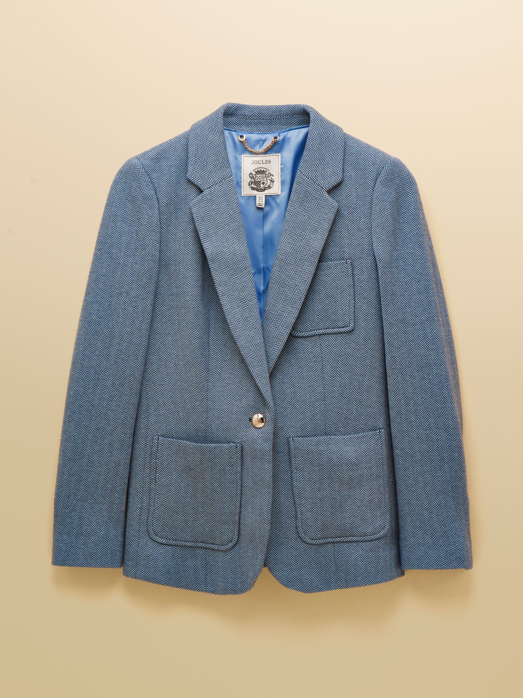 Albury Blue Herringbone Jersey Tweed Blazer - Image 13 of 13