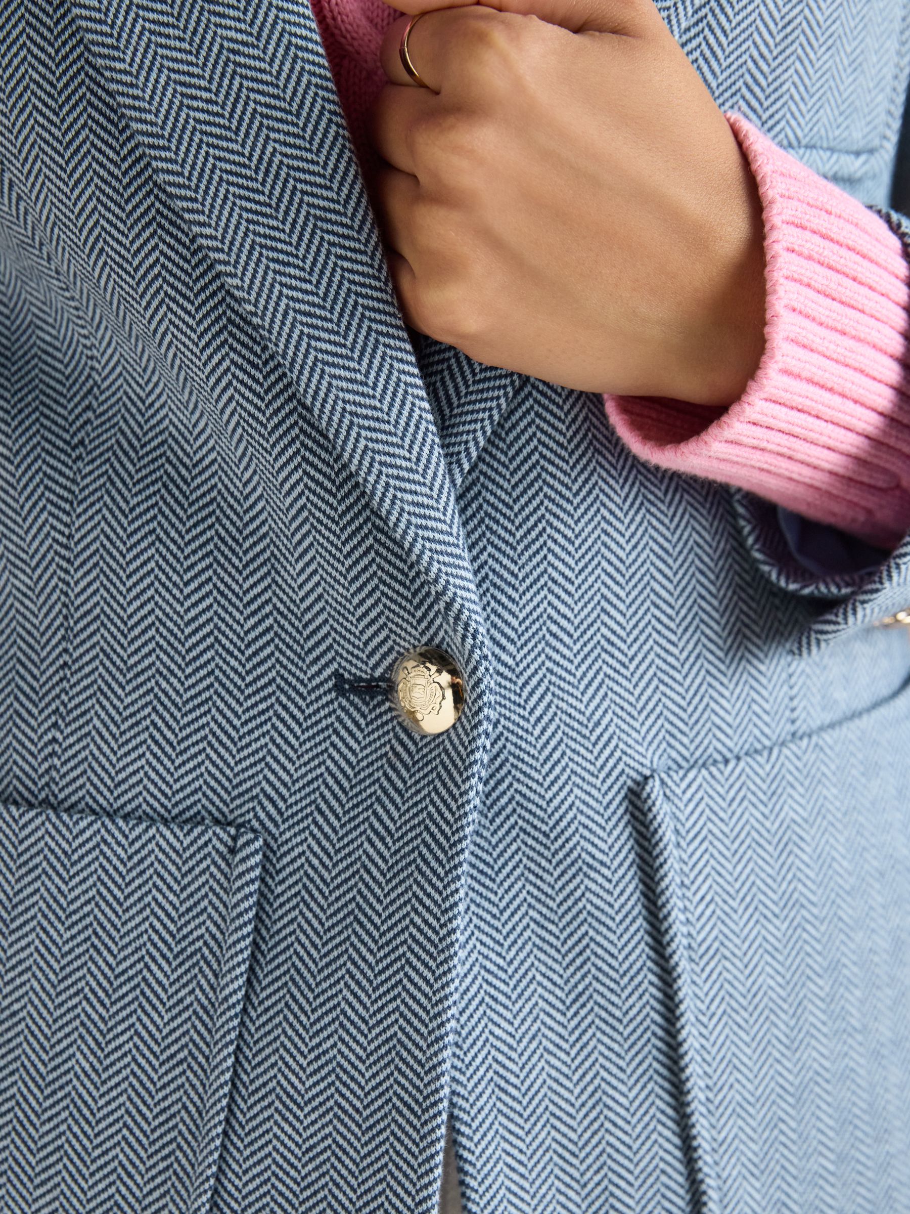 Albury Blue Herringbone Jersey Tweed Blazer - Image 4 of 12