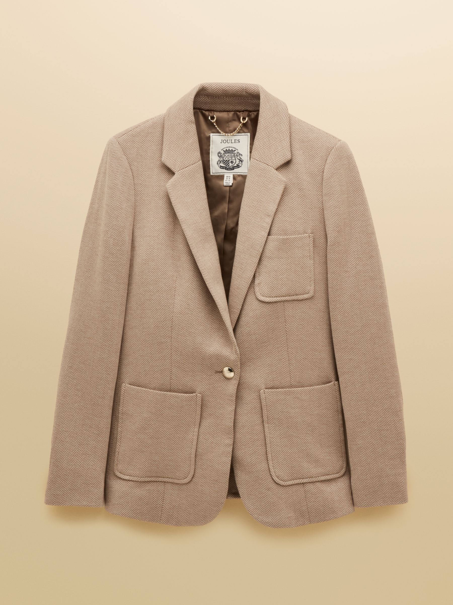 Albury Tan Brown Herringbone Jersey Tweed Blazer - Image 12 of 12