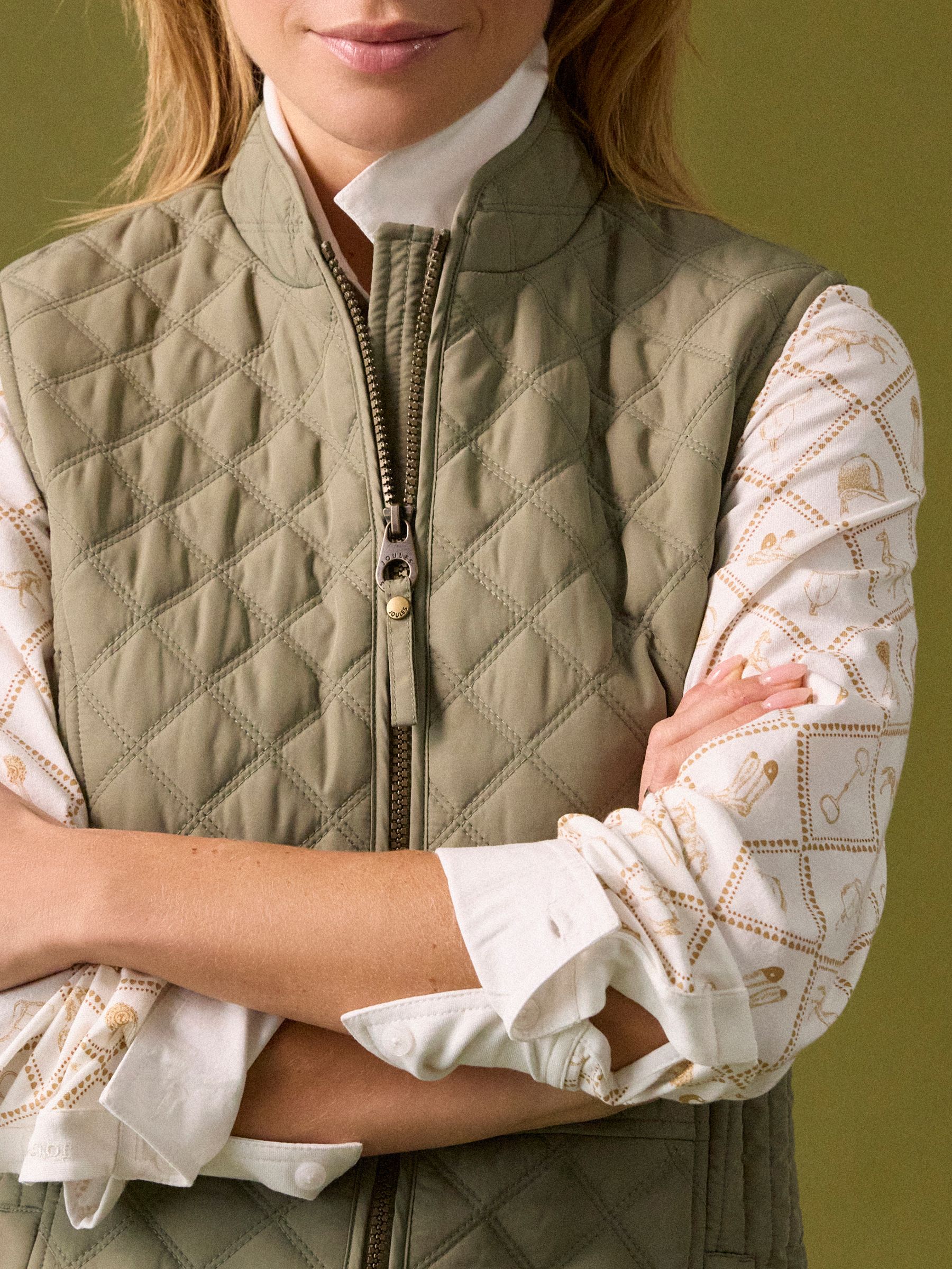Minx Sage Green Showerproof Diamond Quilted Gilet - Image 2 of 13