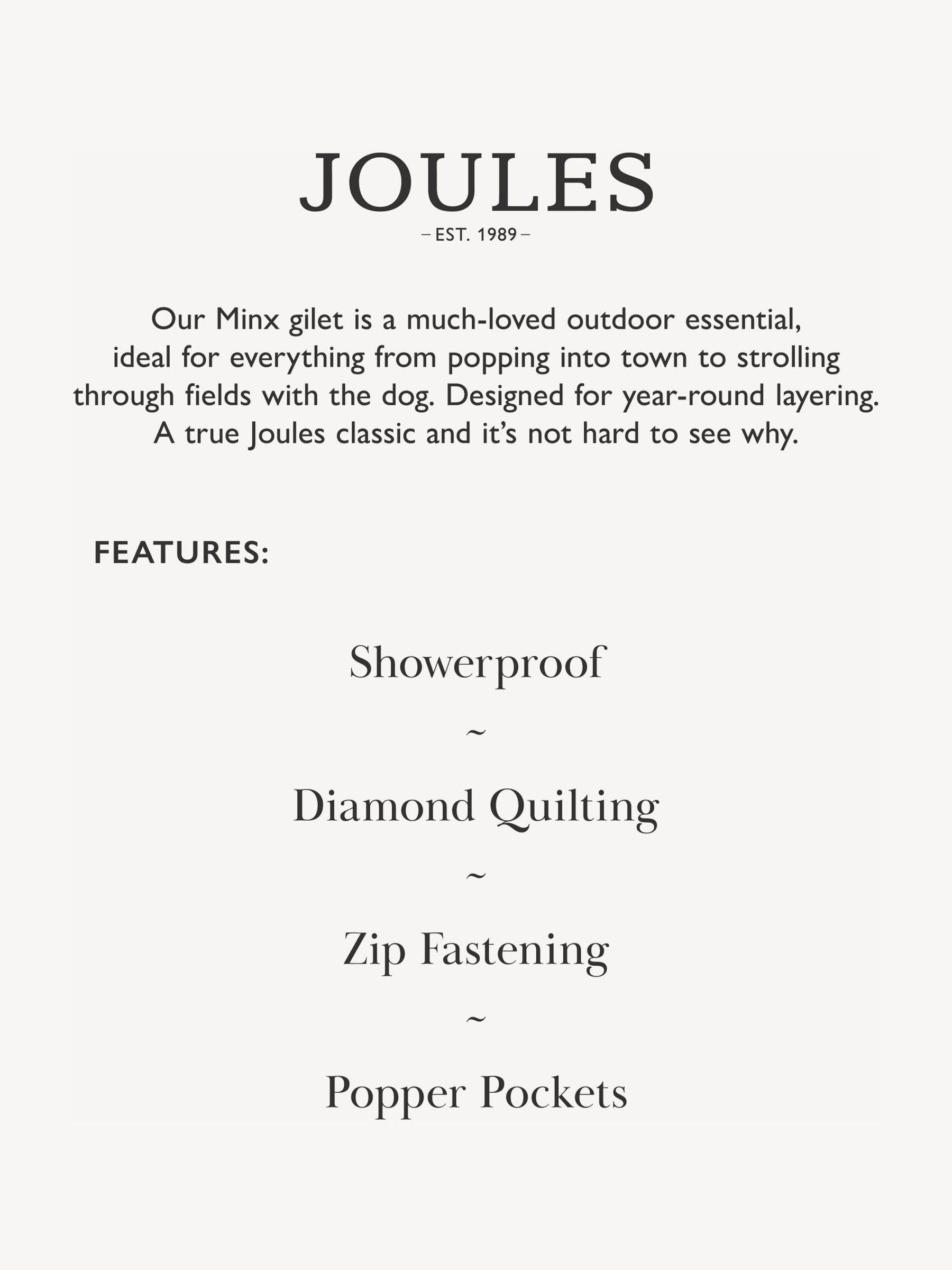 Minx Sage Green Showerproof Diamond Quilted Gilet | Joules