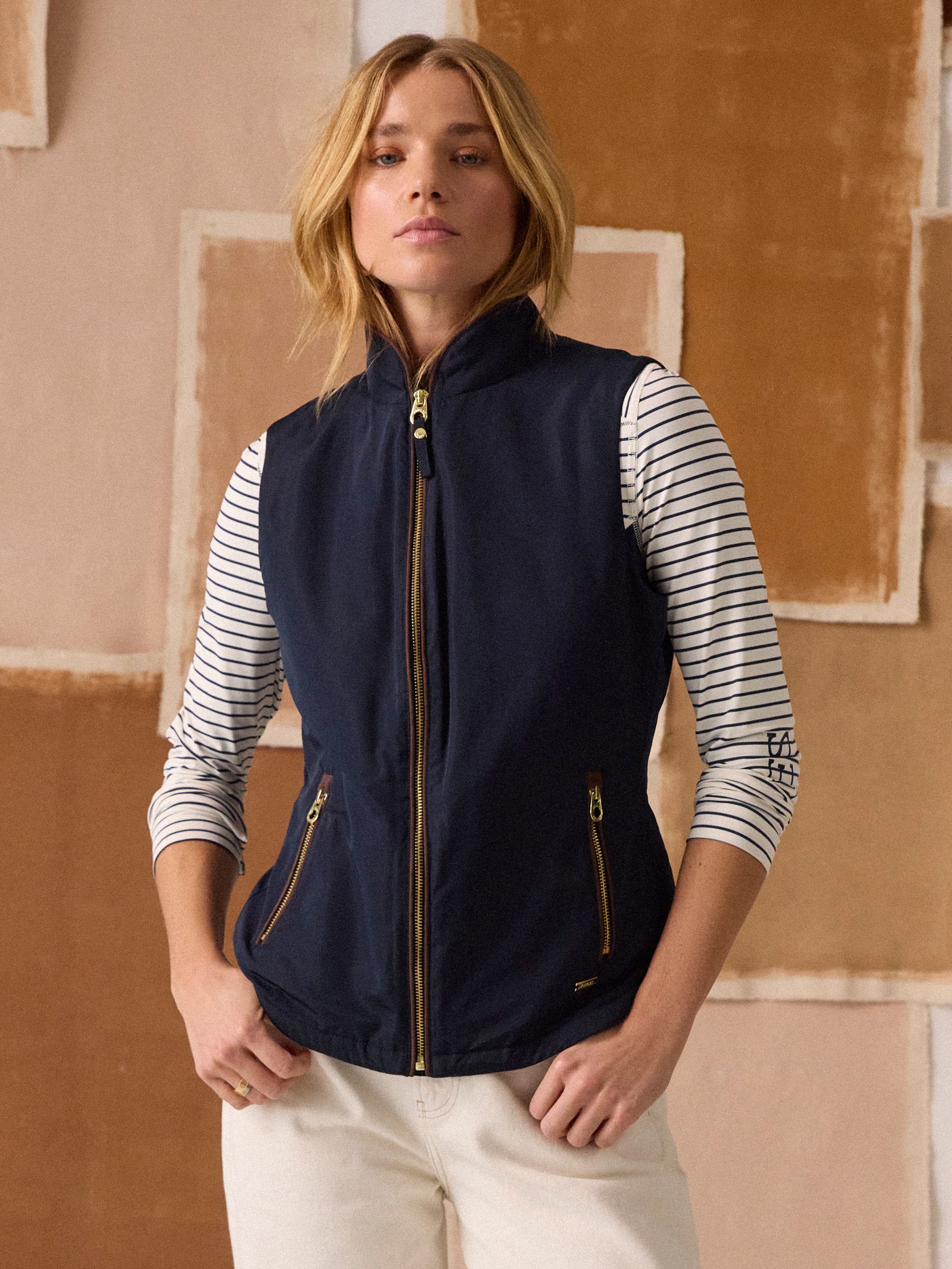 Farnham Navy Blue Fleece Lined Lightweight Gilet - Image 1 of 12