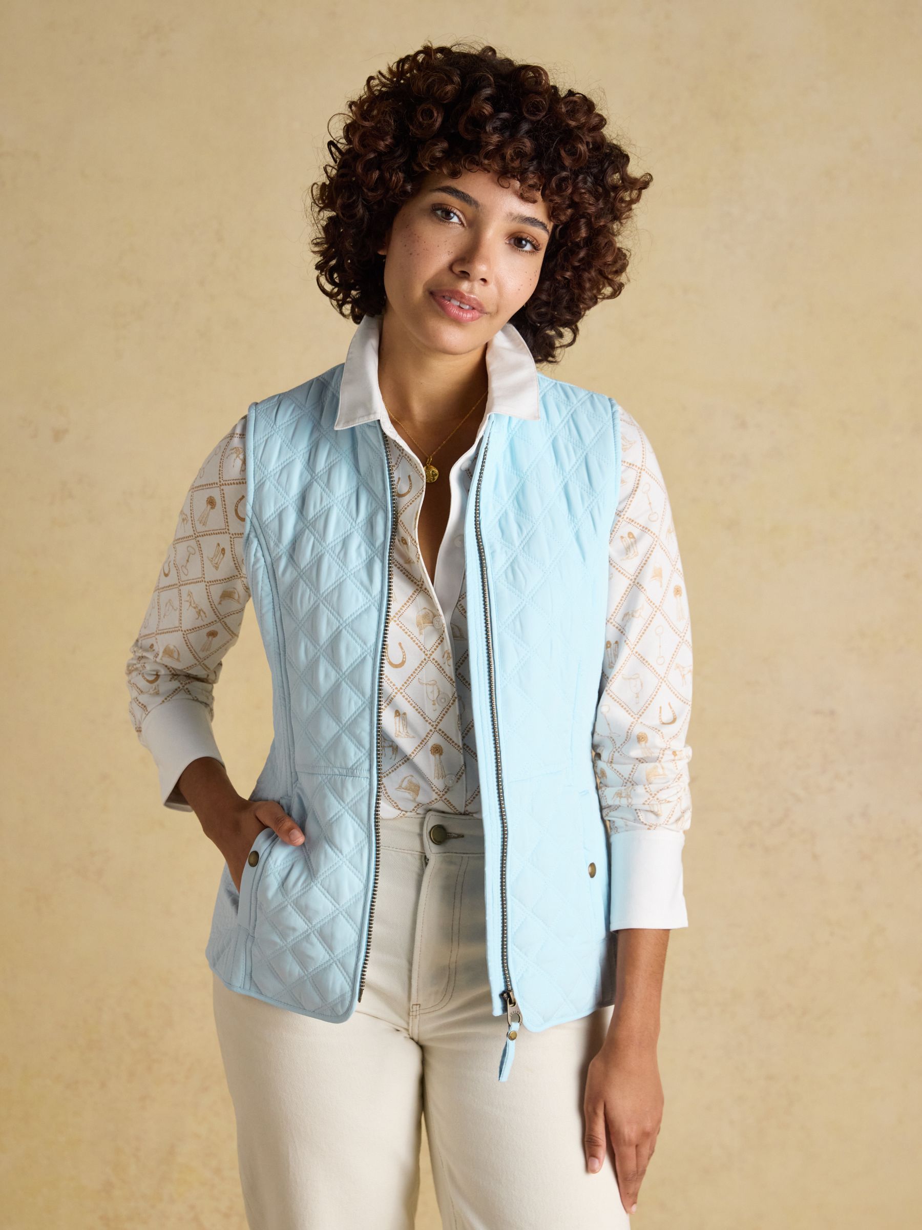Minx Blue Showerproof Diamond Quilted Gilet - Image 4 of 9