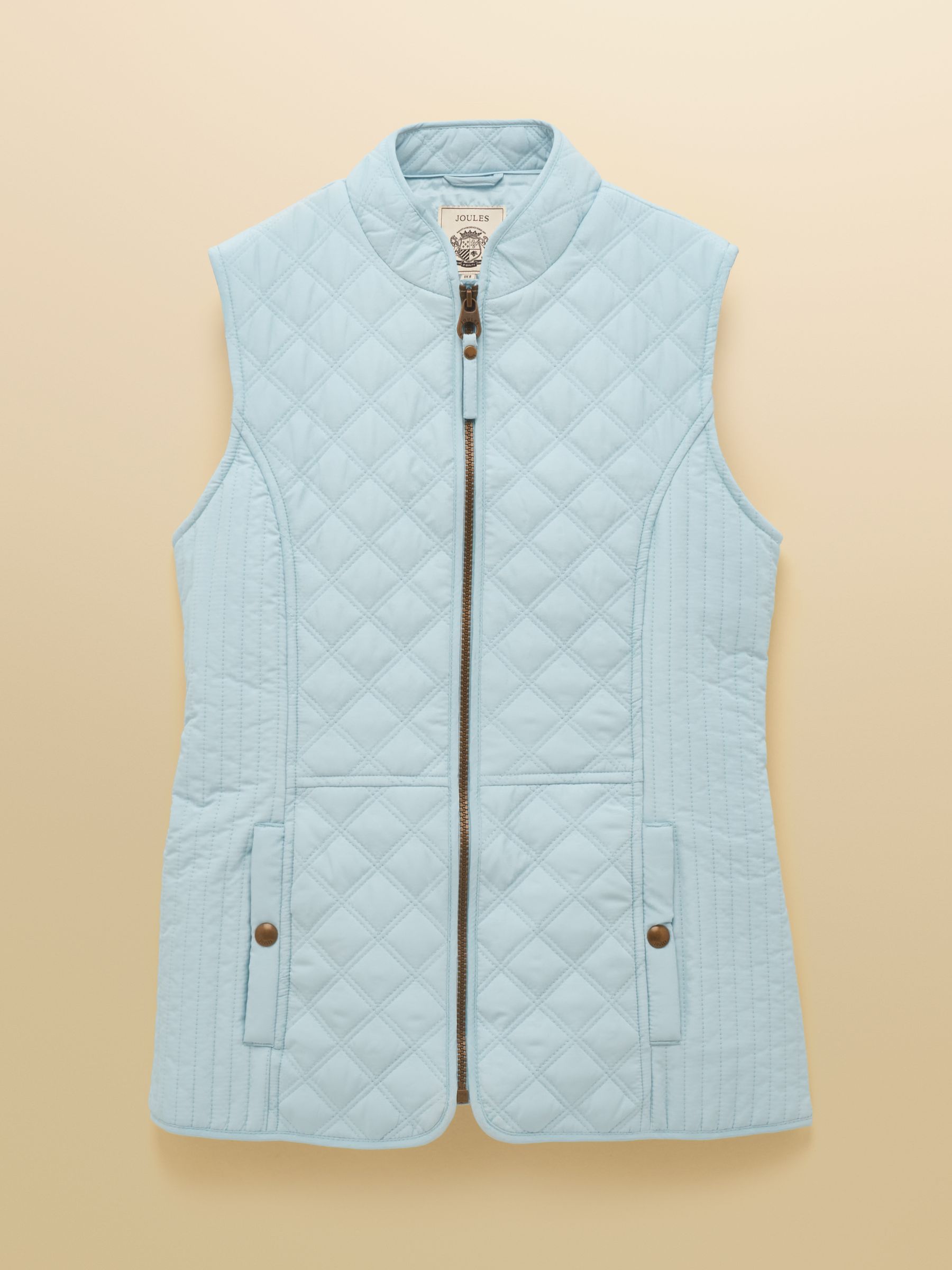 Minx Blue Showerproof Diamond Quilted Gilet | Joules