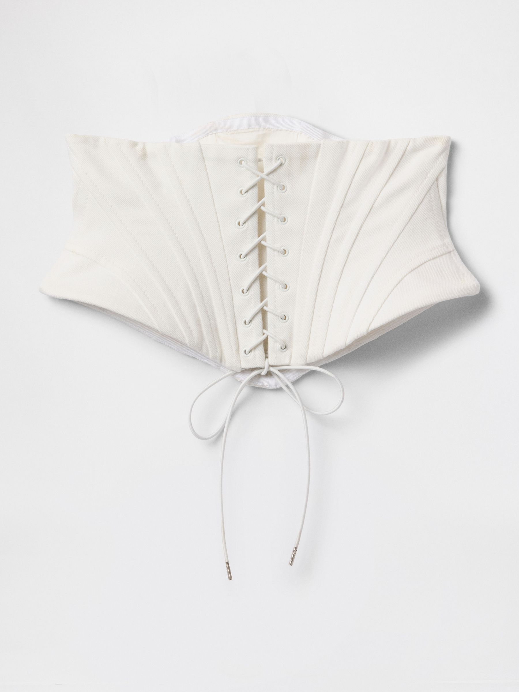 white lace up corset belt