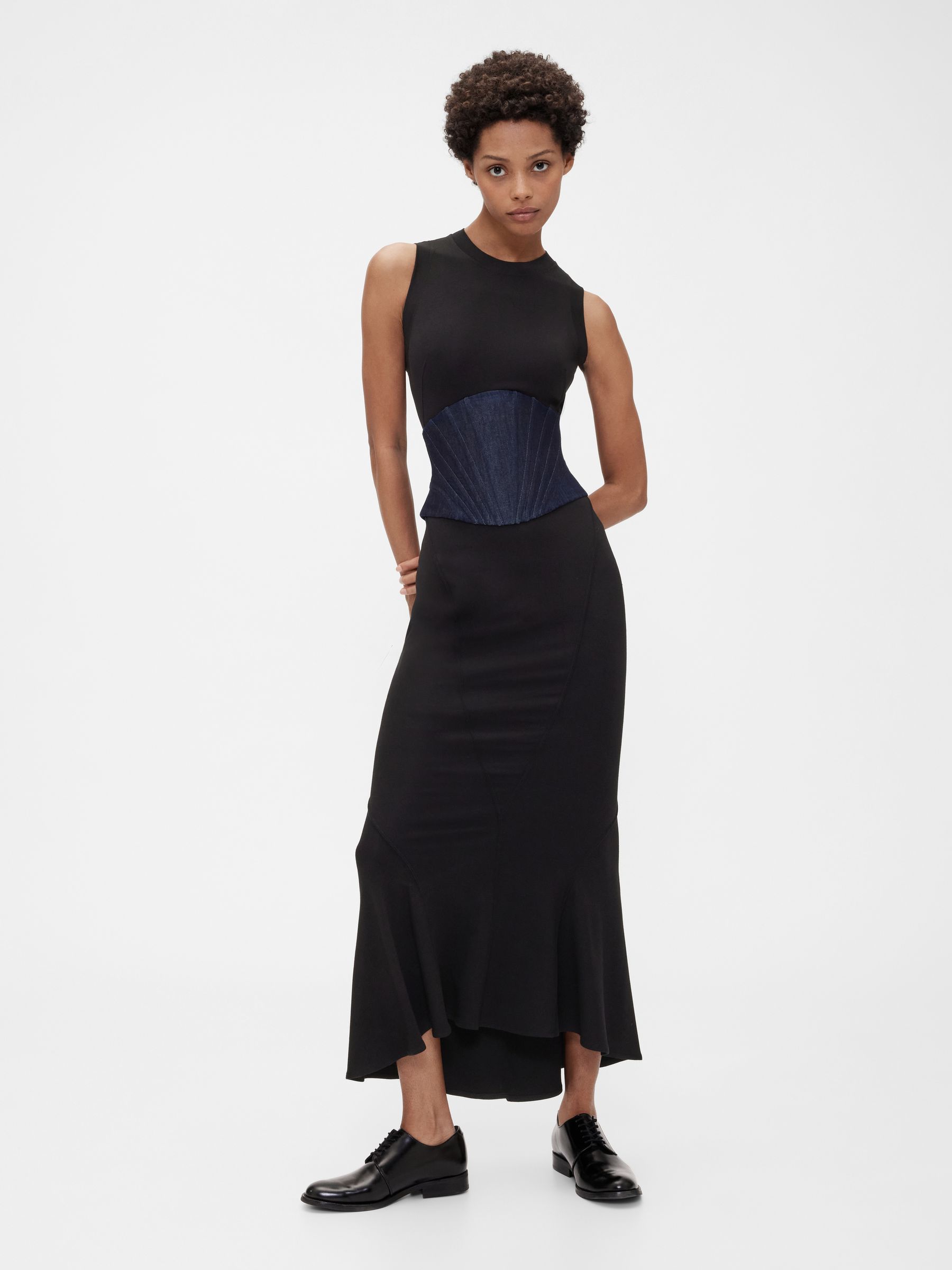 Black Seamed Maxi Dress - Image 1 of 9