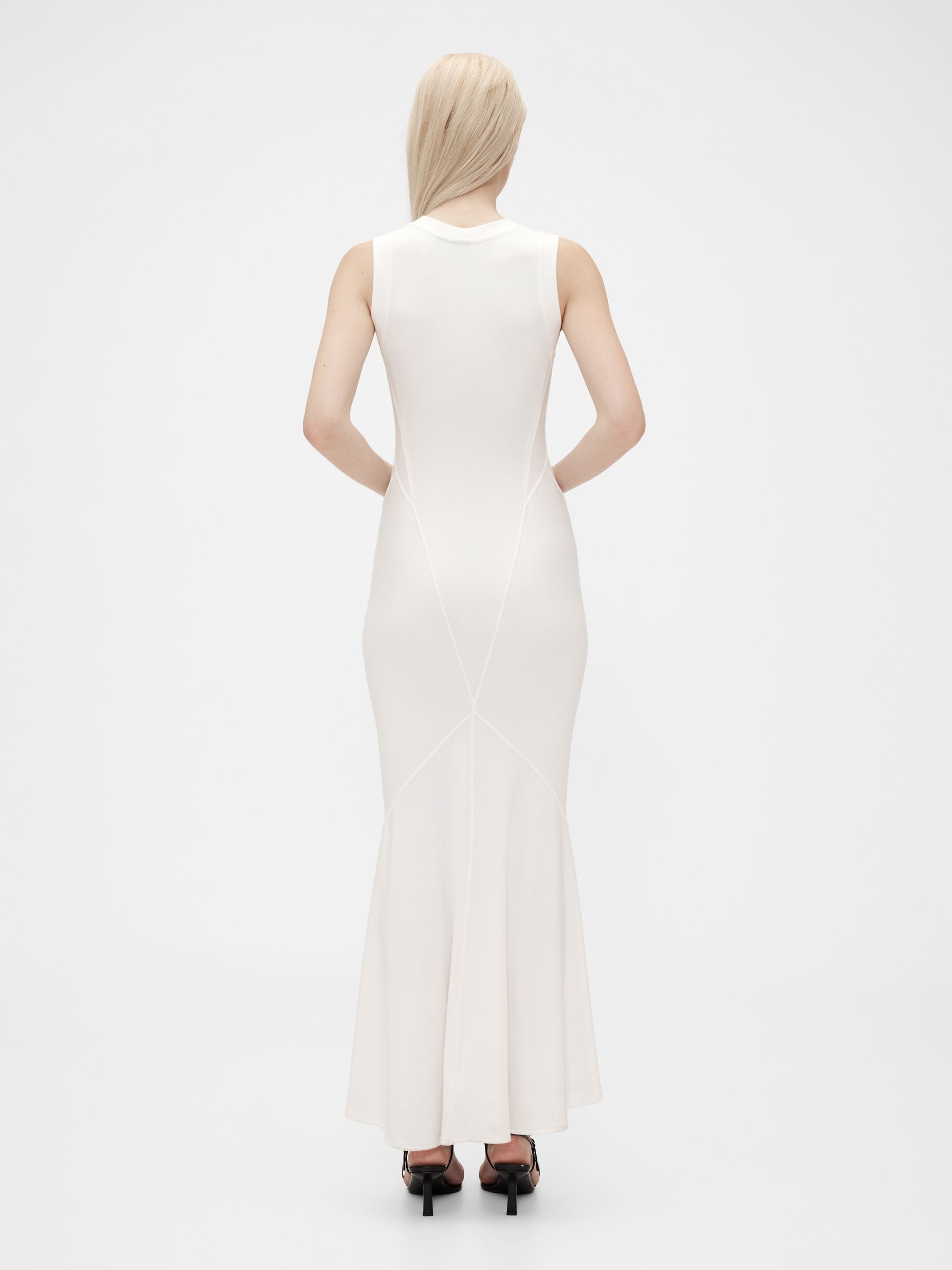 White Seamed Maxi Dress - Image 2 of 7