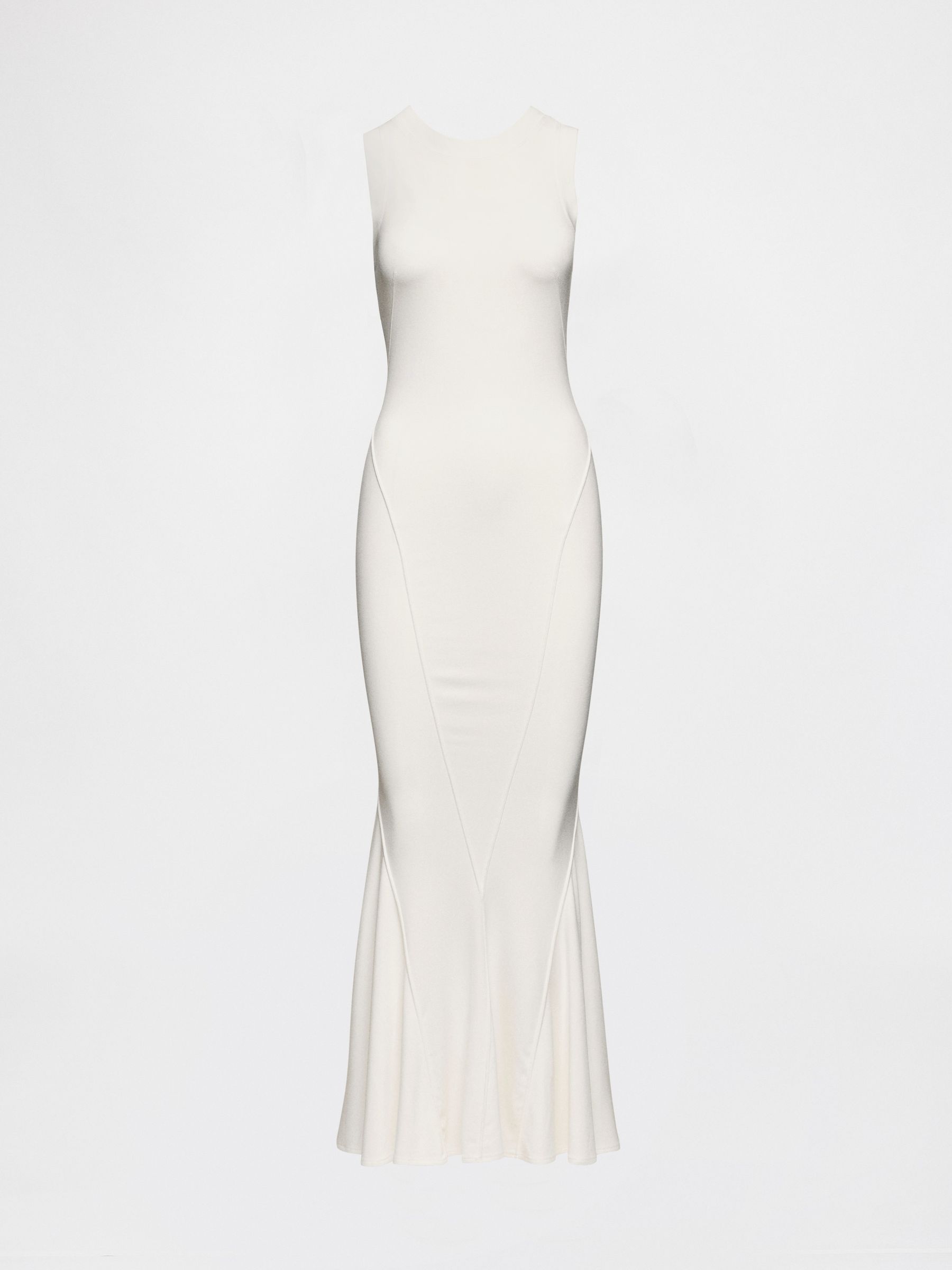 White Seamed Maxi Dress - Image 6 of 7