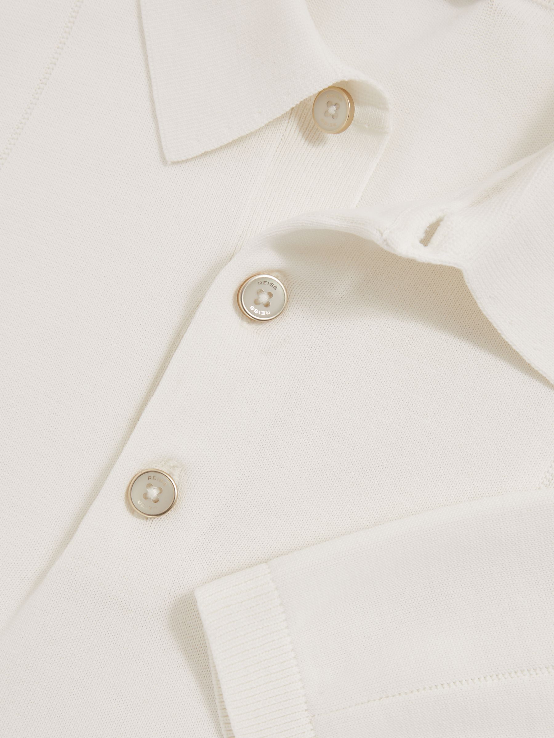 Cotton-Silk Polo Shirt in Off White - Image 5 of 5