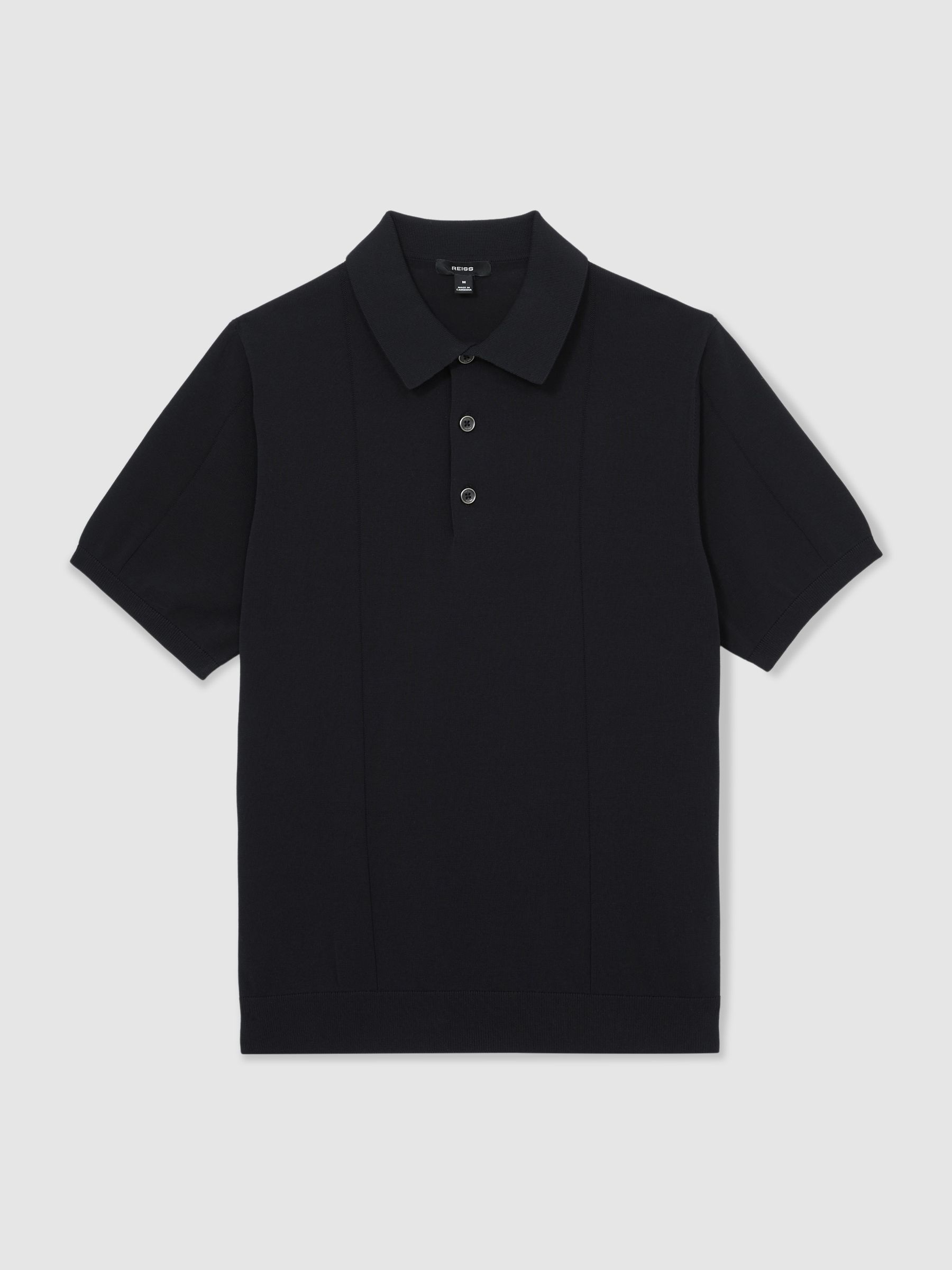Cotton-Silk Polo Shirt in Navy - Image 2 of 6