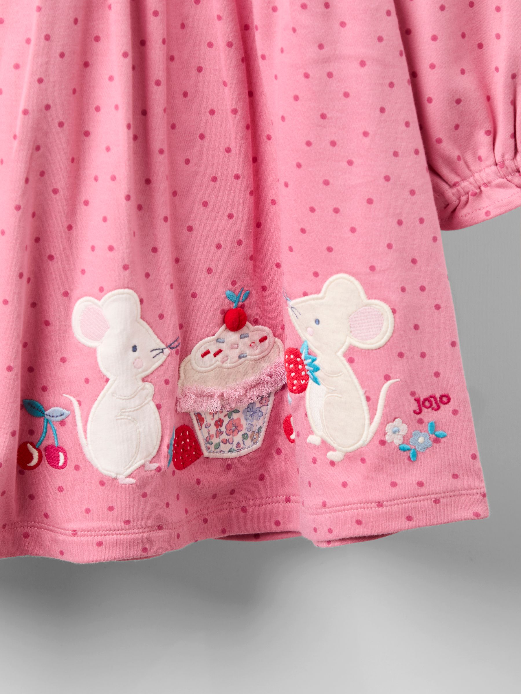 Pink Drop Shoulder Appliqué Dress - Image 4 of 5