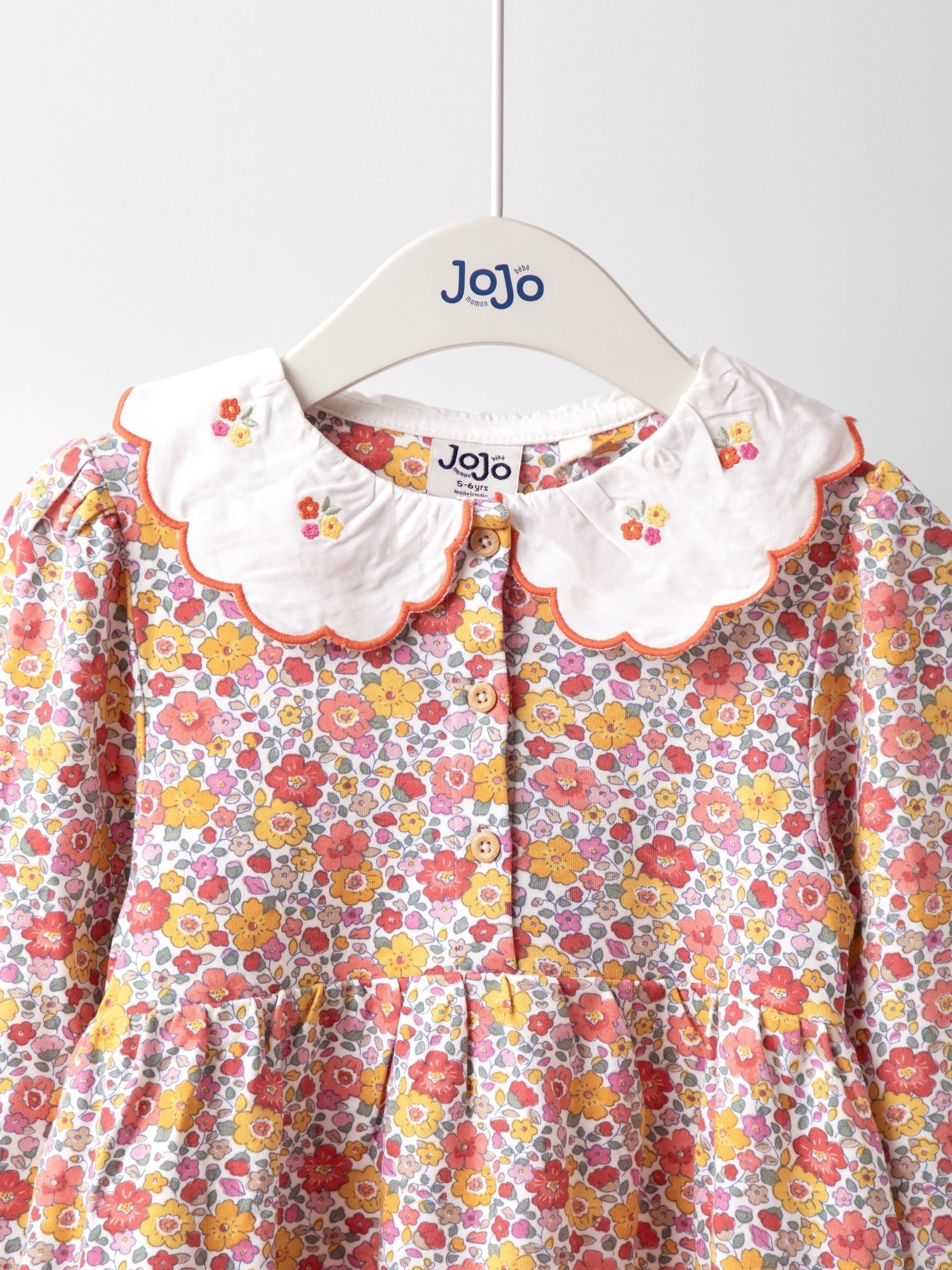 Orange Embroidered Collar Button Front Dress - Image 3 of 3