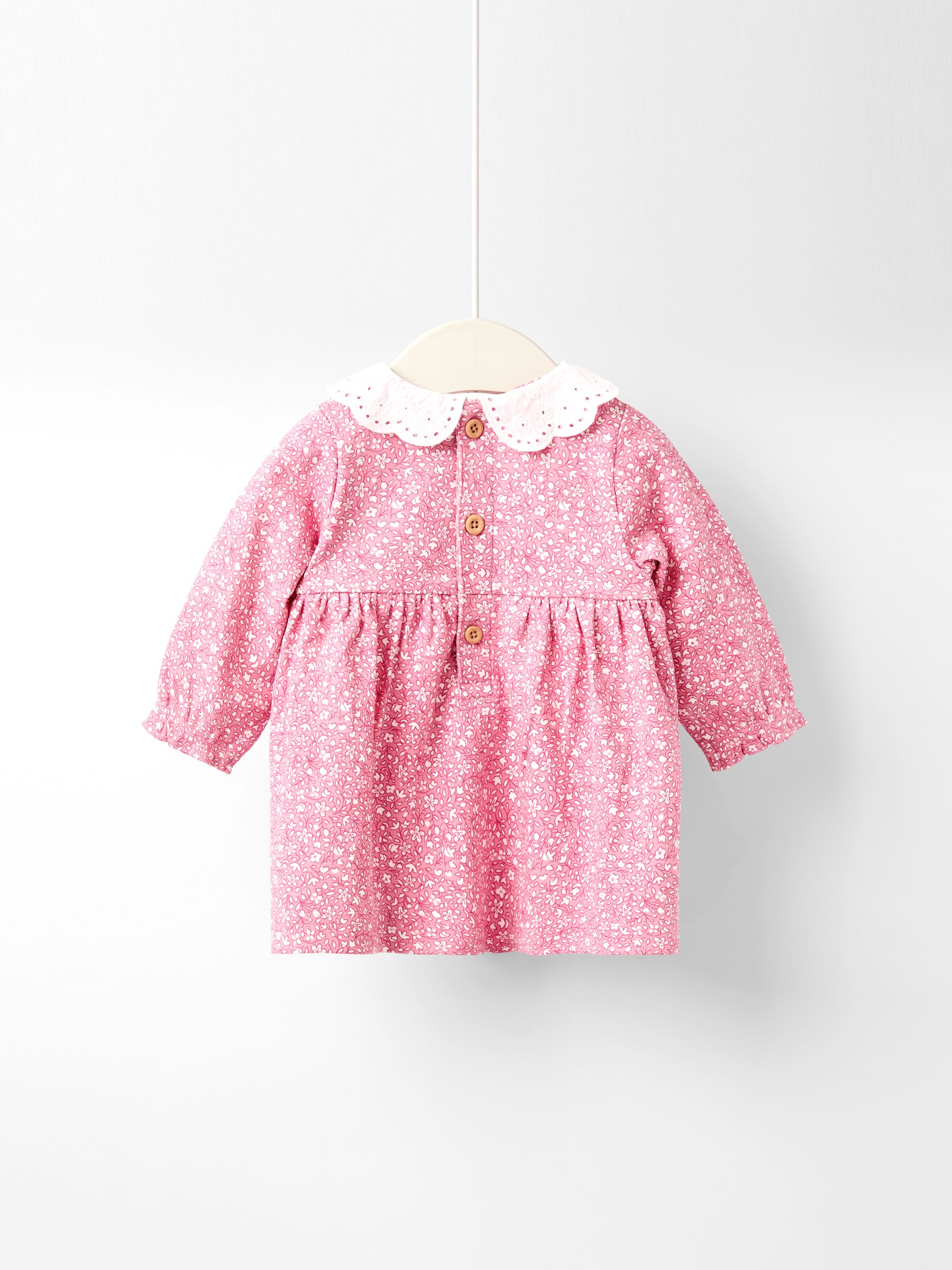 Pink Smocked Collared Dress - Image 6 of 8