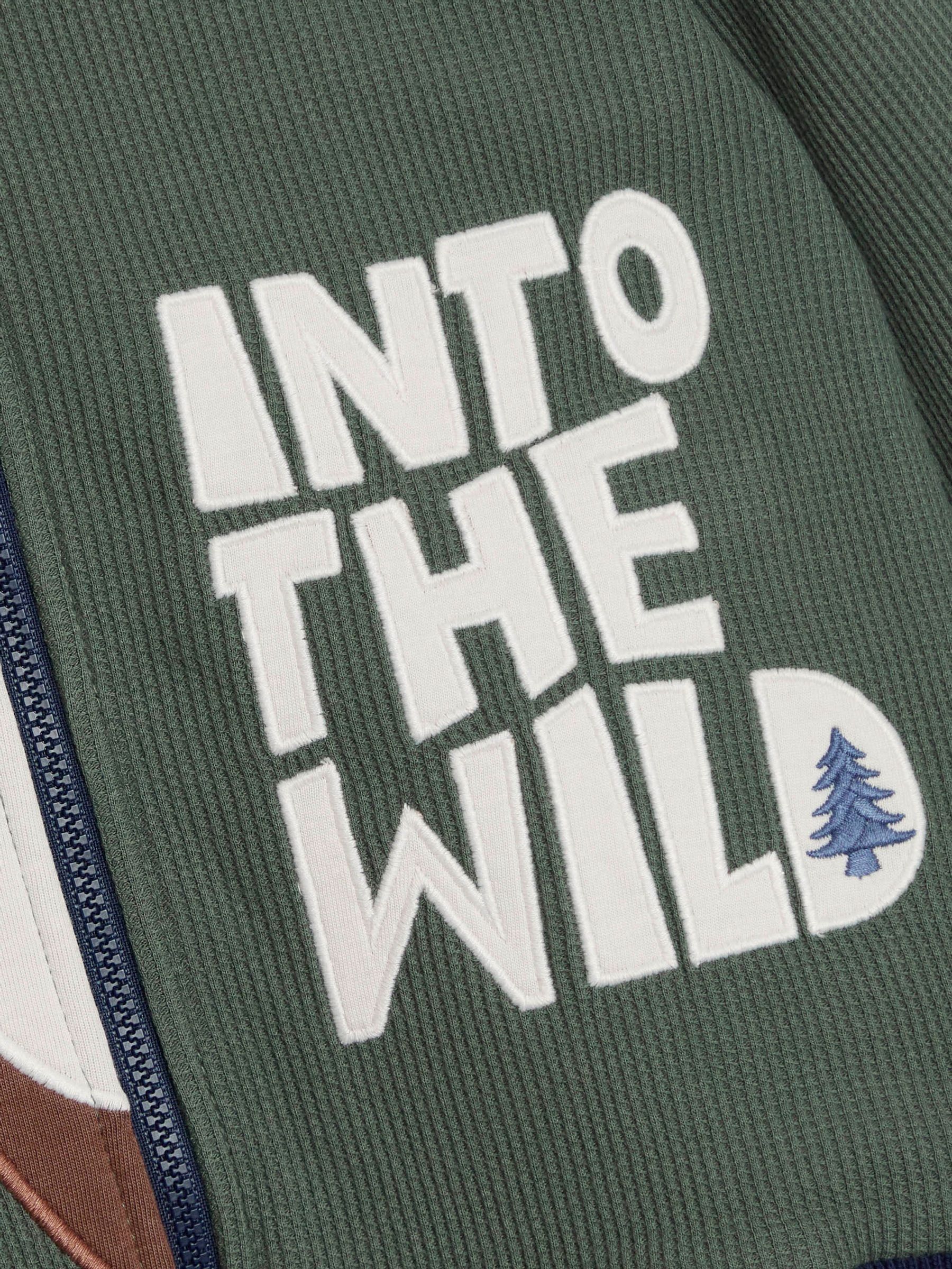 Khaki Green Bear Appliqué Reversible Hoodie - Image 5 of 9