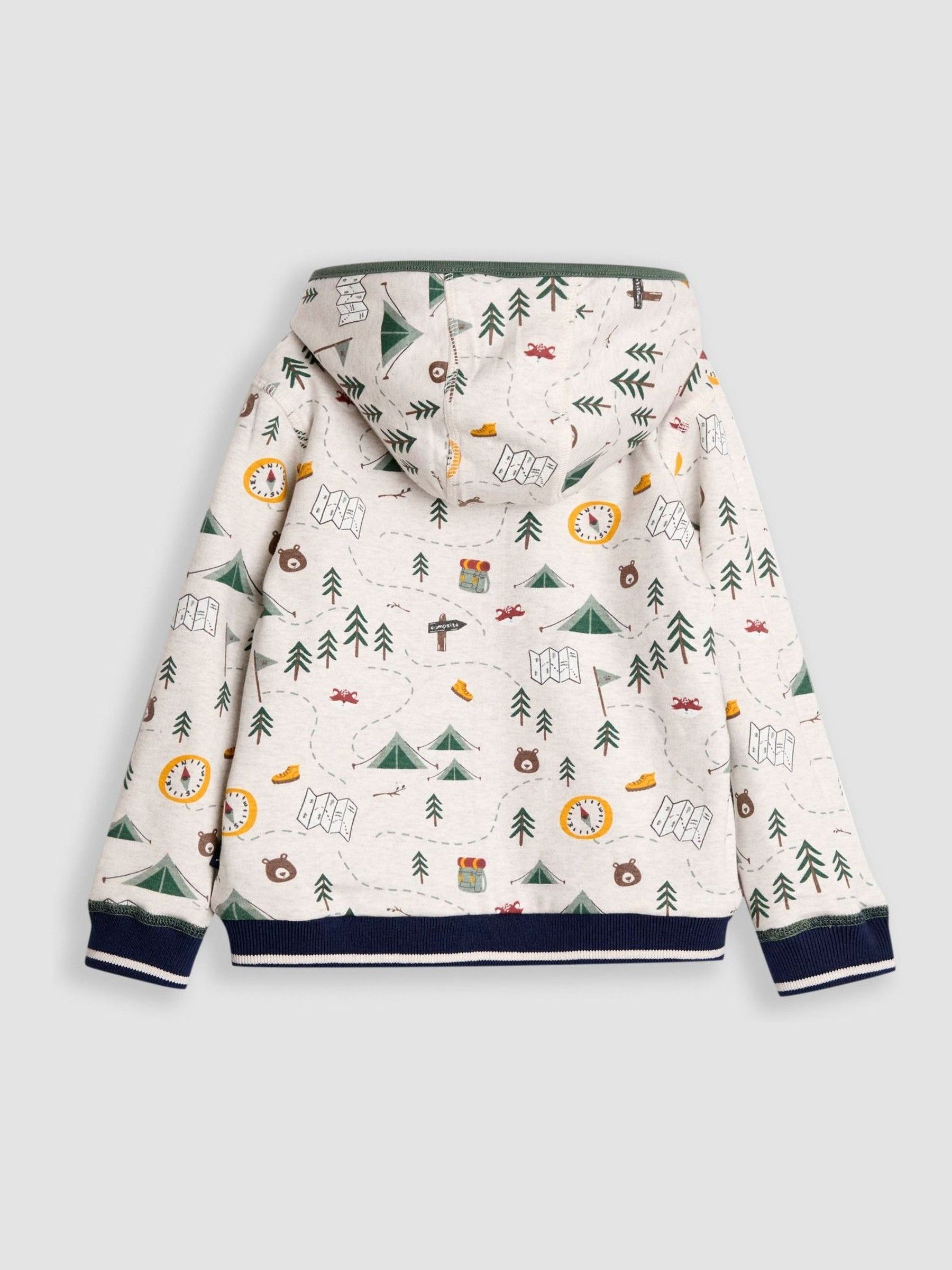 Khaki Green Bear Appliqué Reversible Hoodie - Image 9 of 9