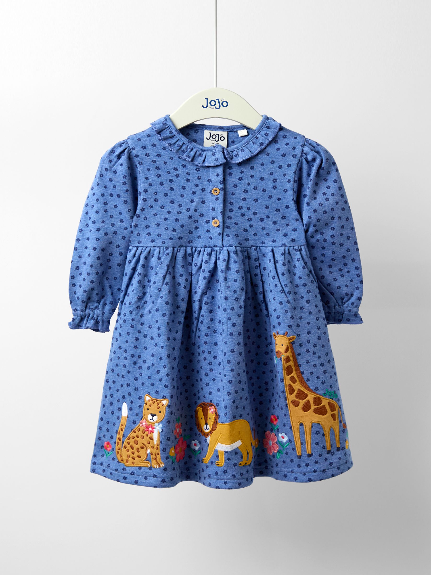 Blue Frill Collar Appliqué Dress - Image 1 of 4