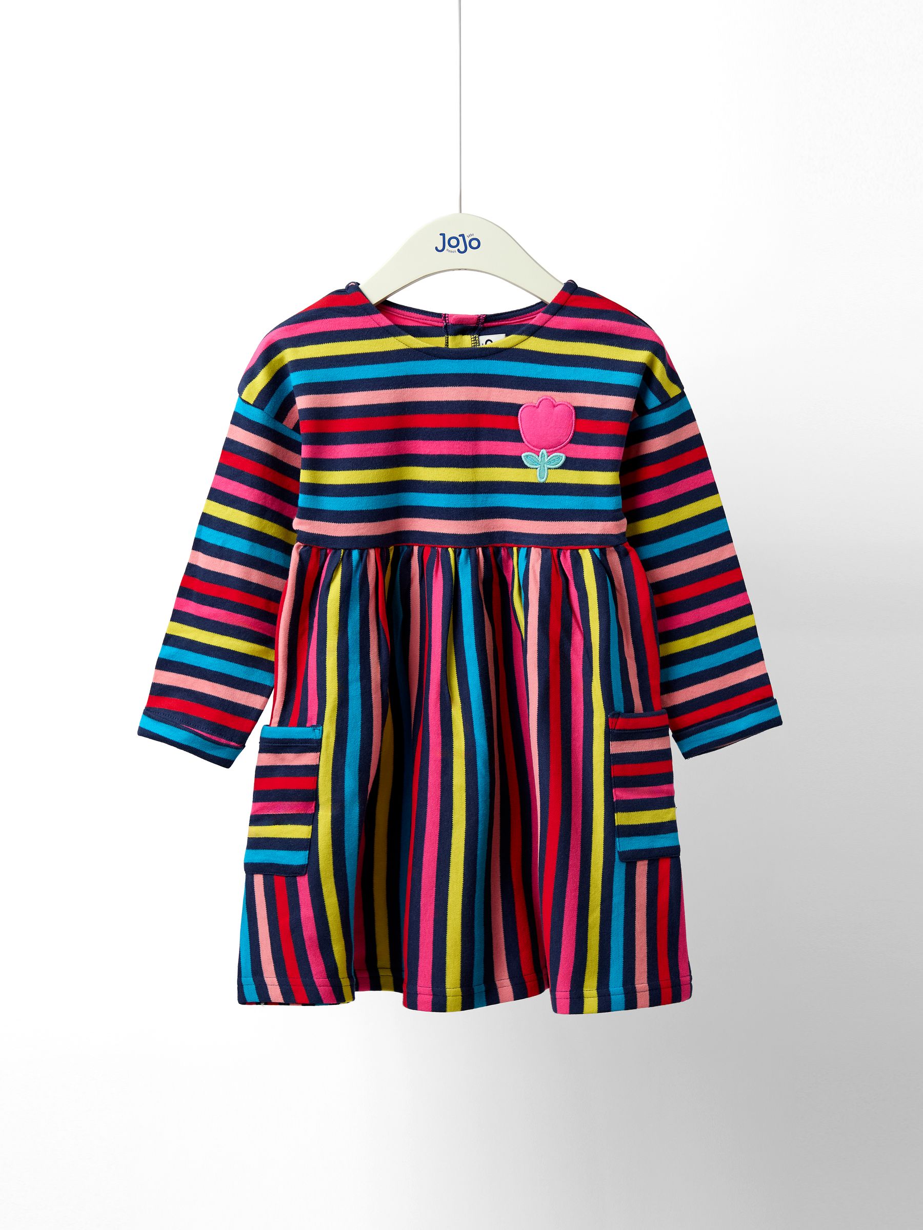 rainbow jersey dress Boden Girls Clover Bow Back Jersey Dress