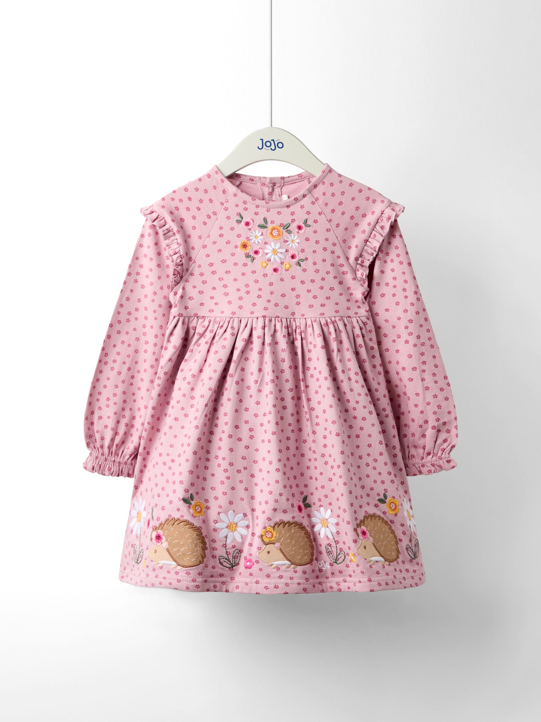Pink Frill Sleeve Appliqué Dress - Image 1 of 4