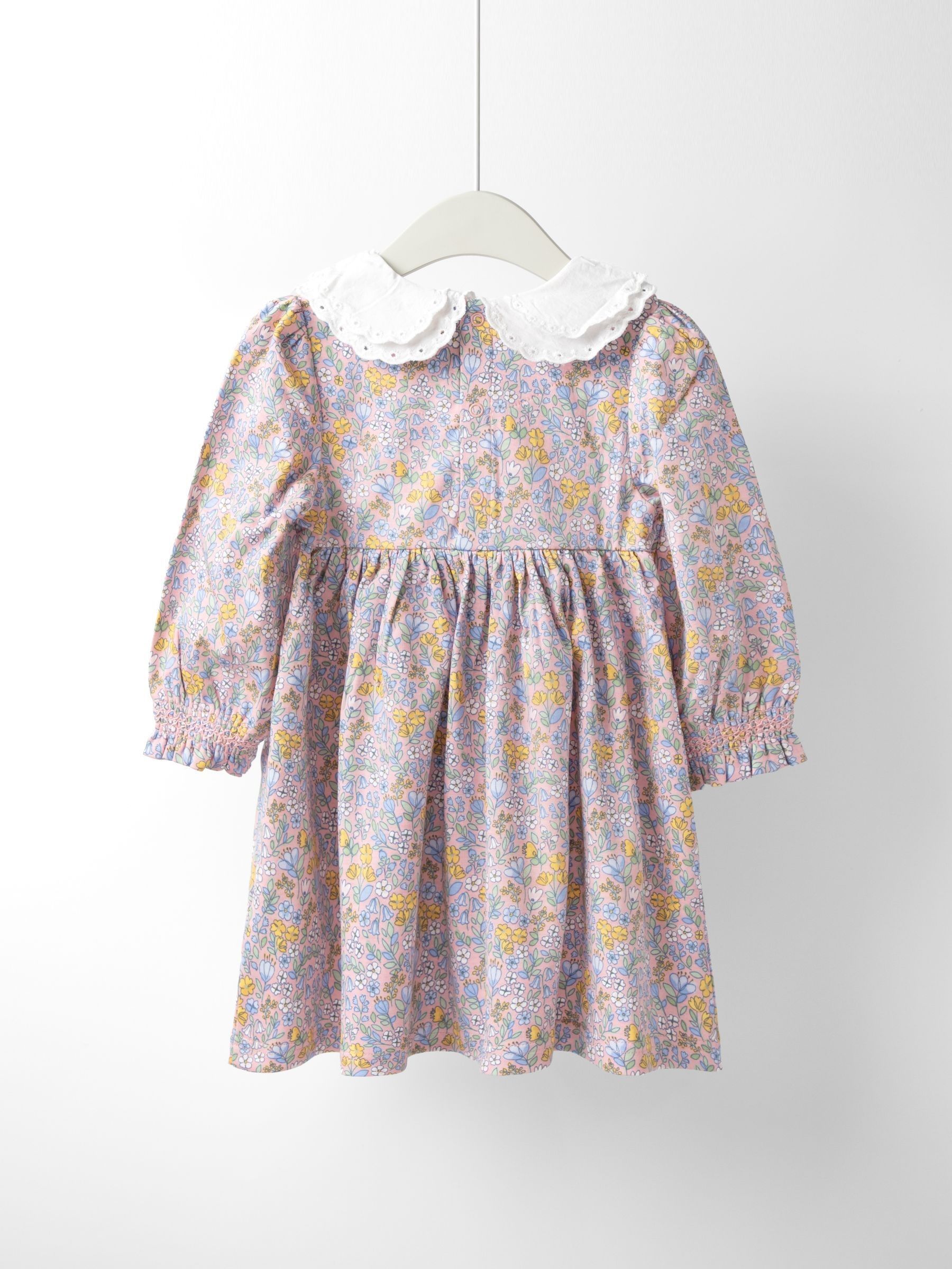 Pink Light Ditsy Floral Smocked Jersey Dress - Image 2 of 4
