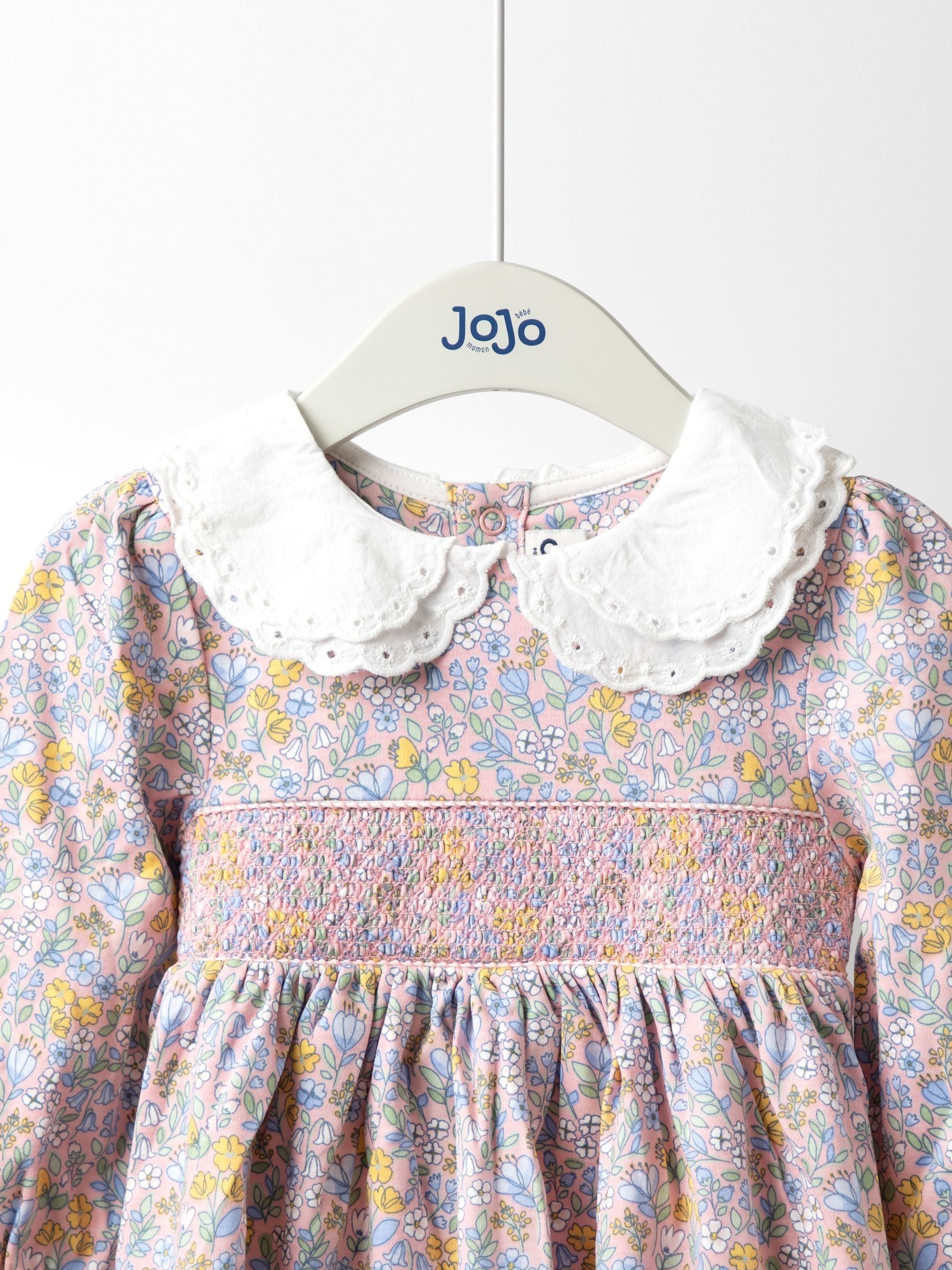 Pink Light Ditsy Floral Smocked Jersey Dress - Image 3 of 4