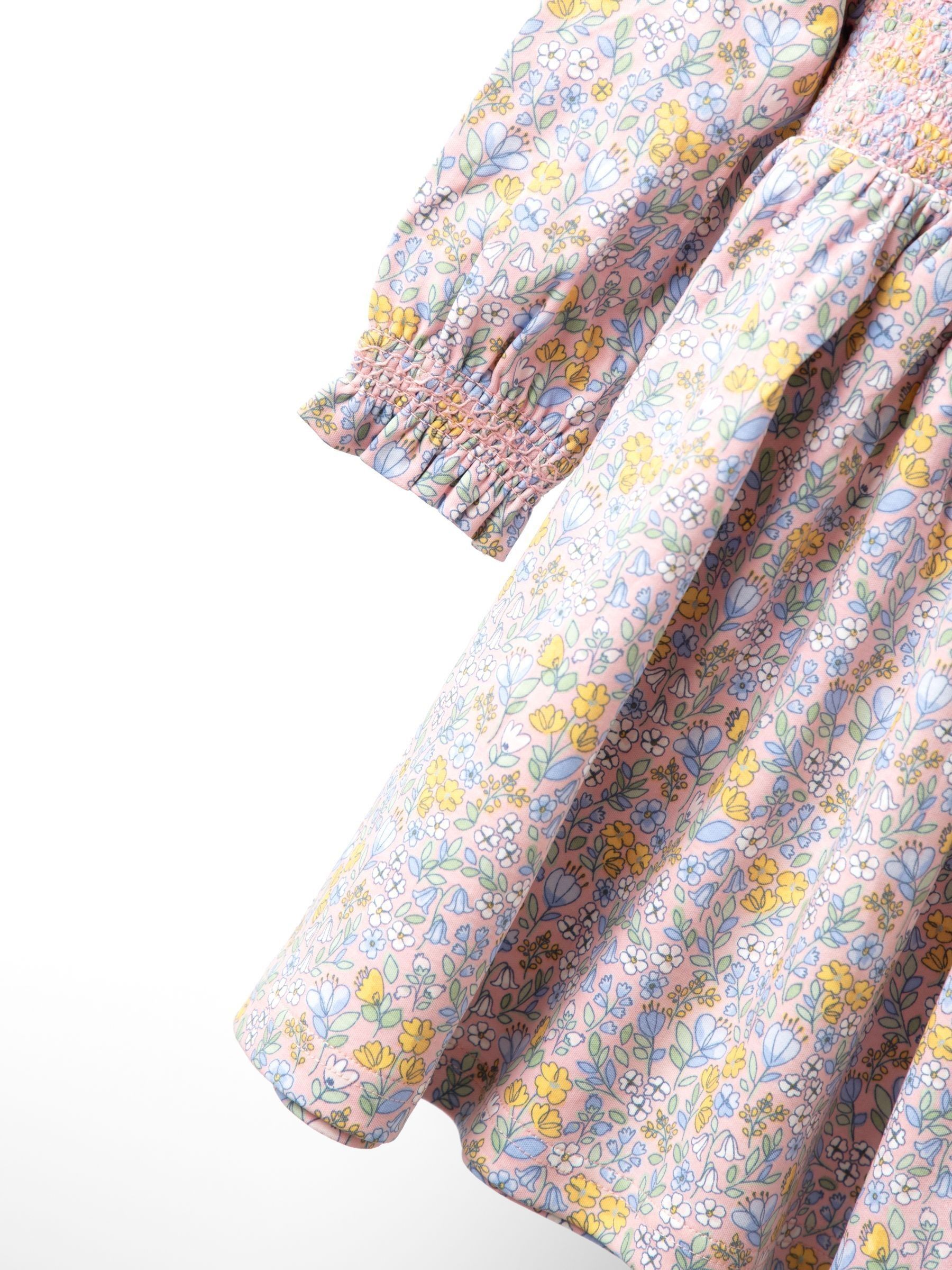 Pink Light Ditsy Floral Smocked Jersey Dress - Image 4 of 4