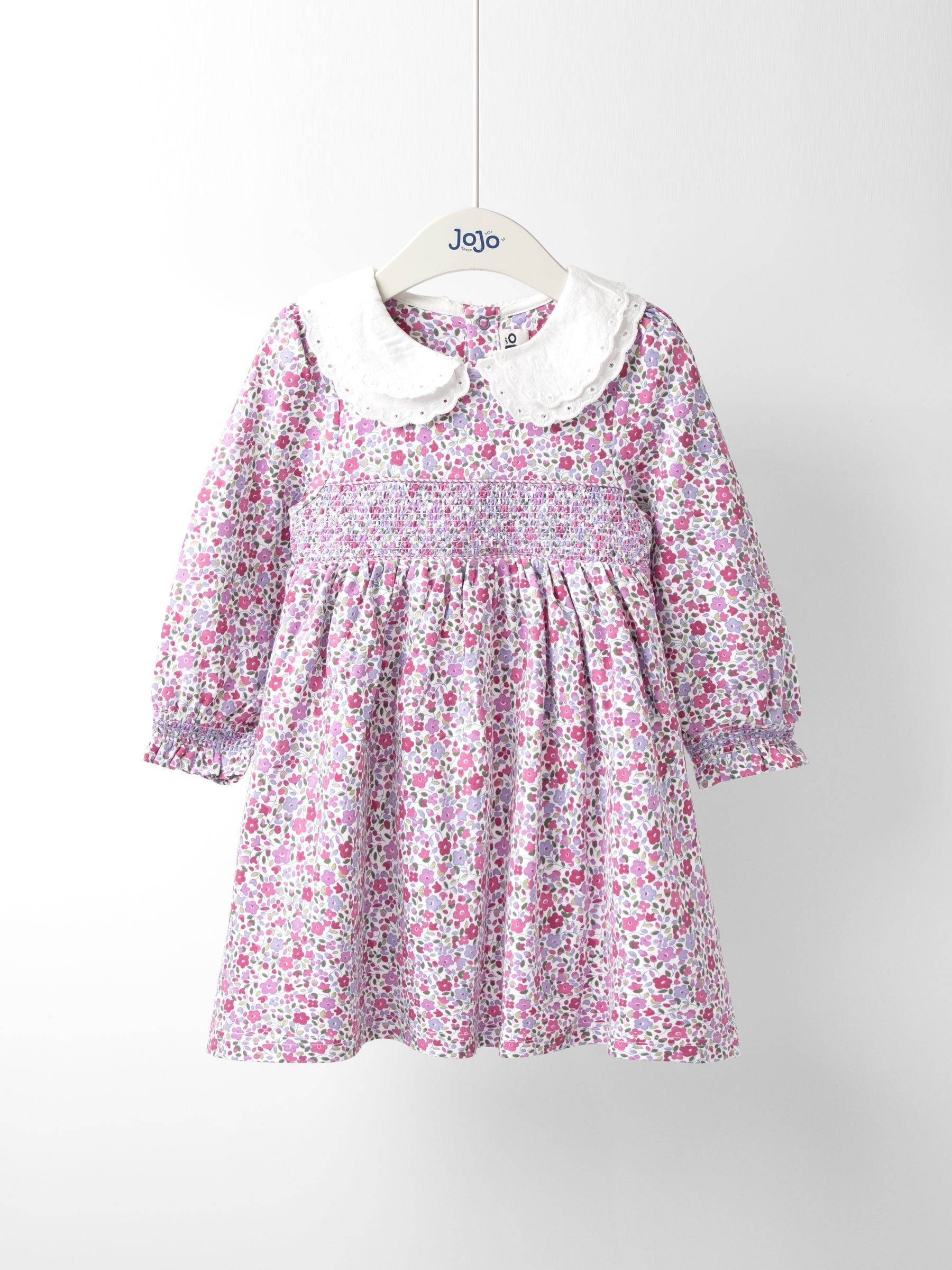 Purple Ditsy Floral Smocked Jersey Dress - Image 1 of 4