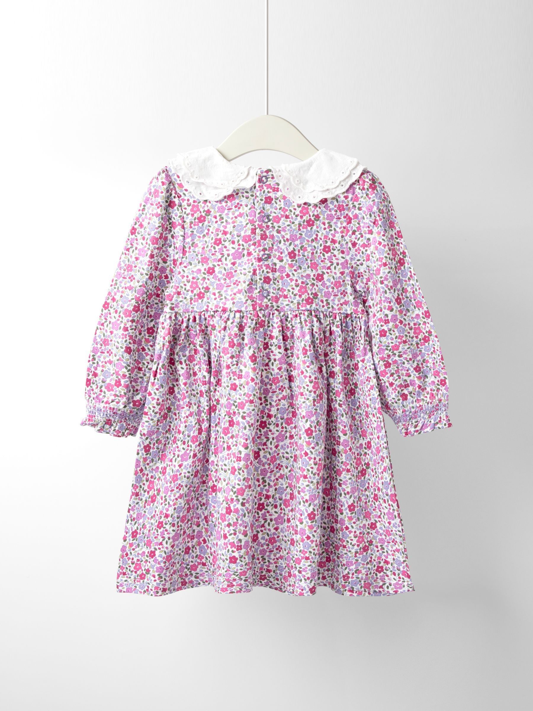 Purple Ditsy Floral Smocked Jersey Dress - Image 2 of 4