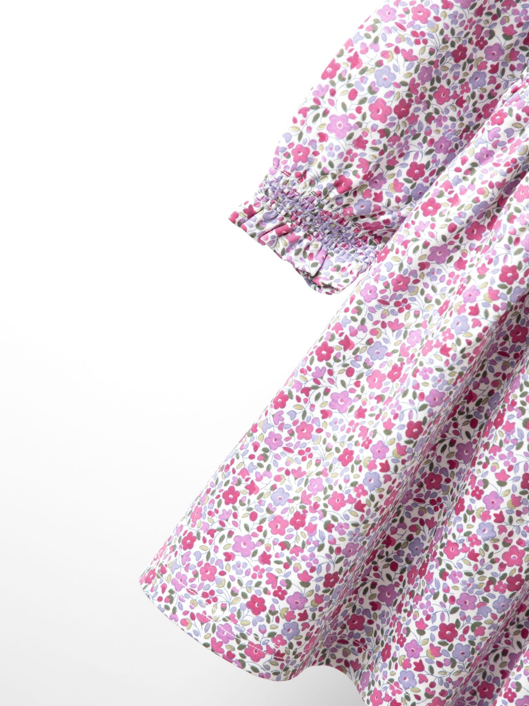 Purple Ditsy Floral Smocked Jersey Dress - Image 4 of 4