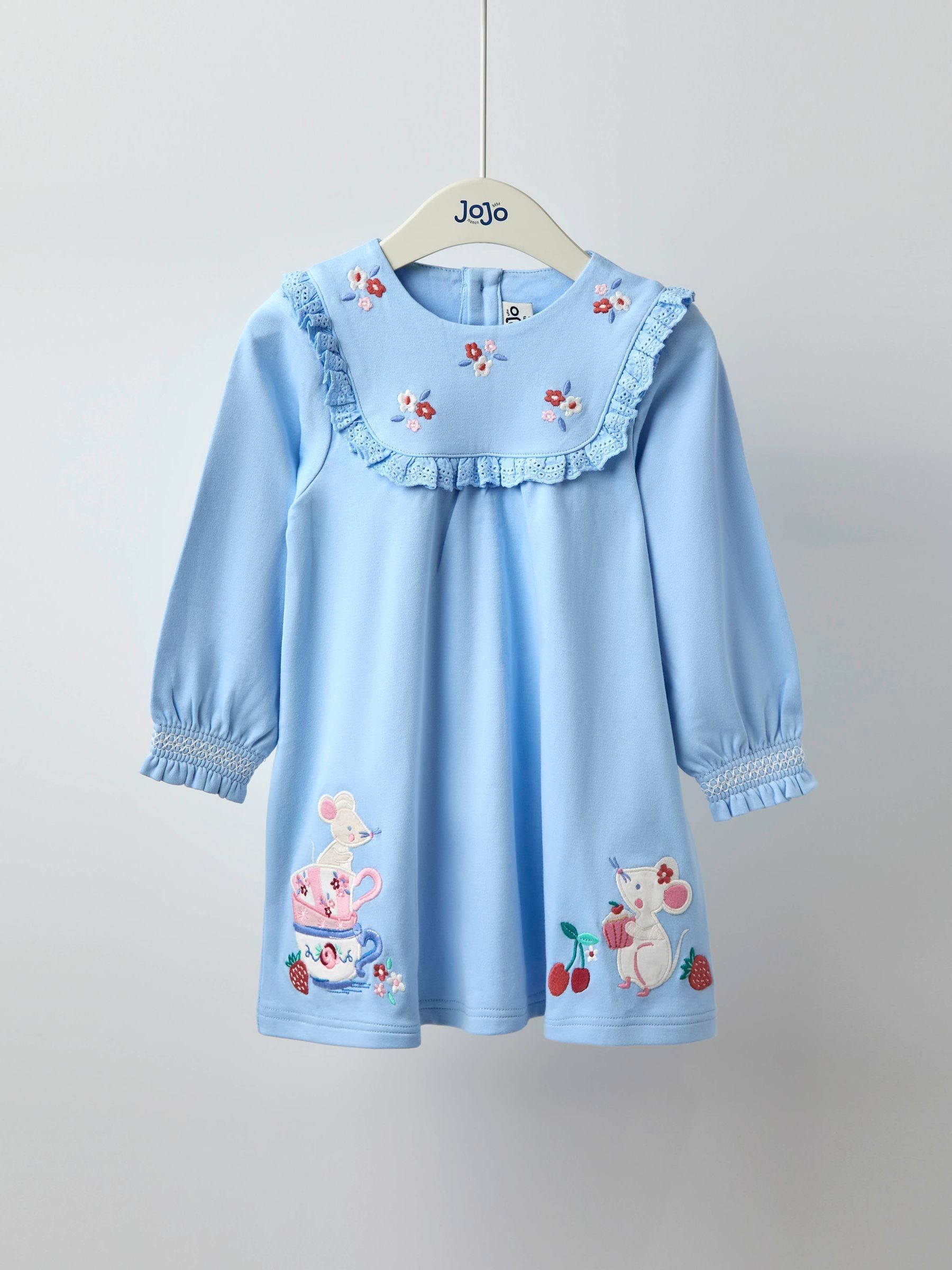 Blue Mouse Tea Party Appliqué Yoke Dress - Image 5 of 9