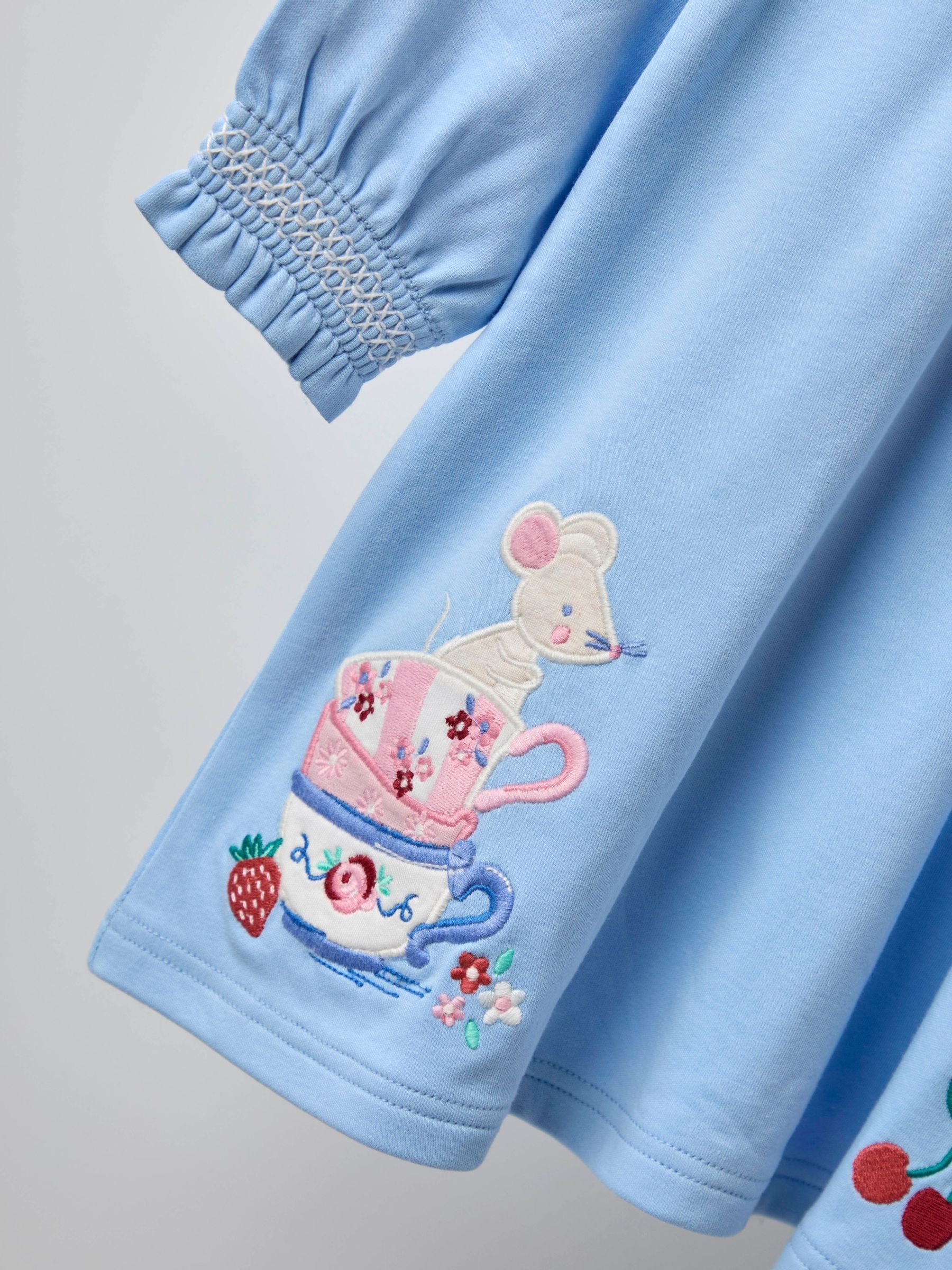 Blue Mouse Tea Party Appliqué Yoke Dress - Image 8 of 9