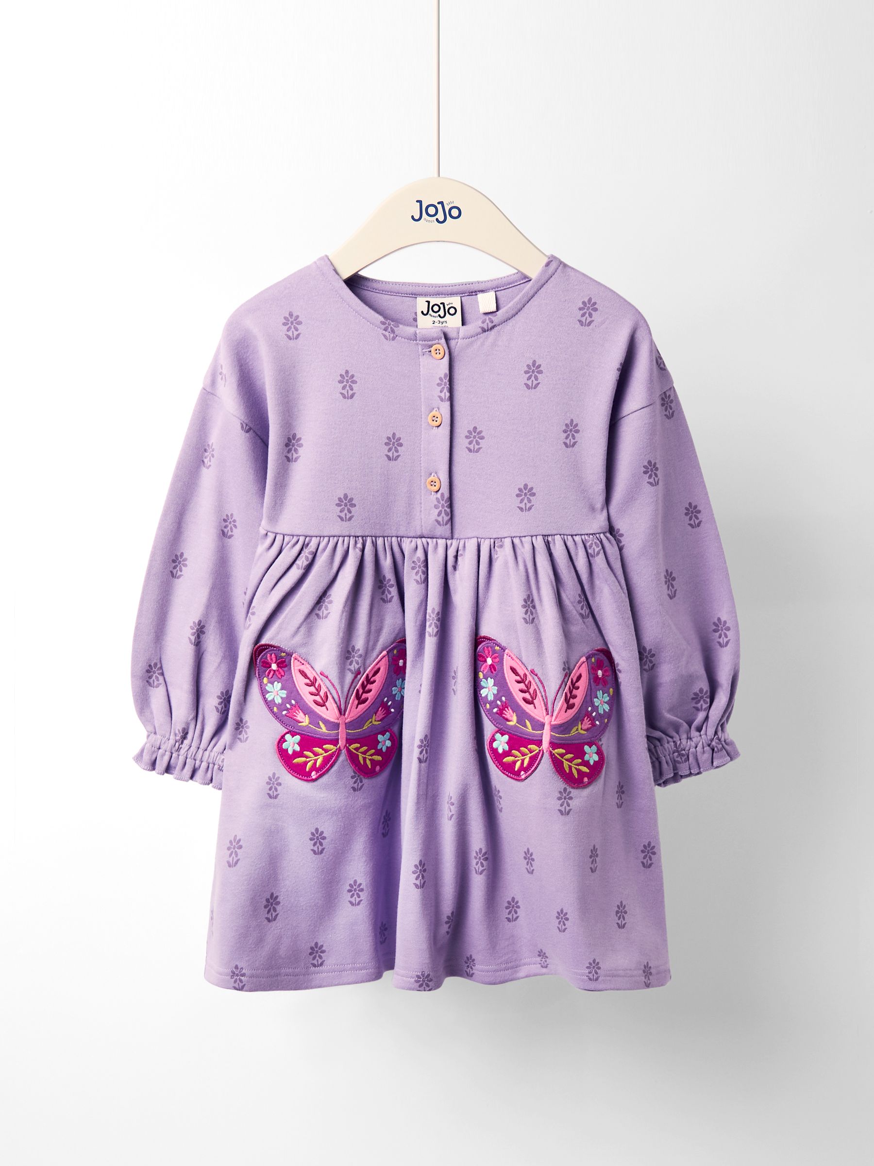 Purple Drop Shoulder Appliqué Dress - Image 1 of 3