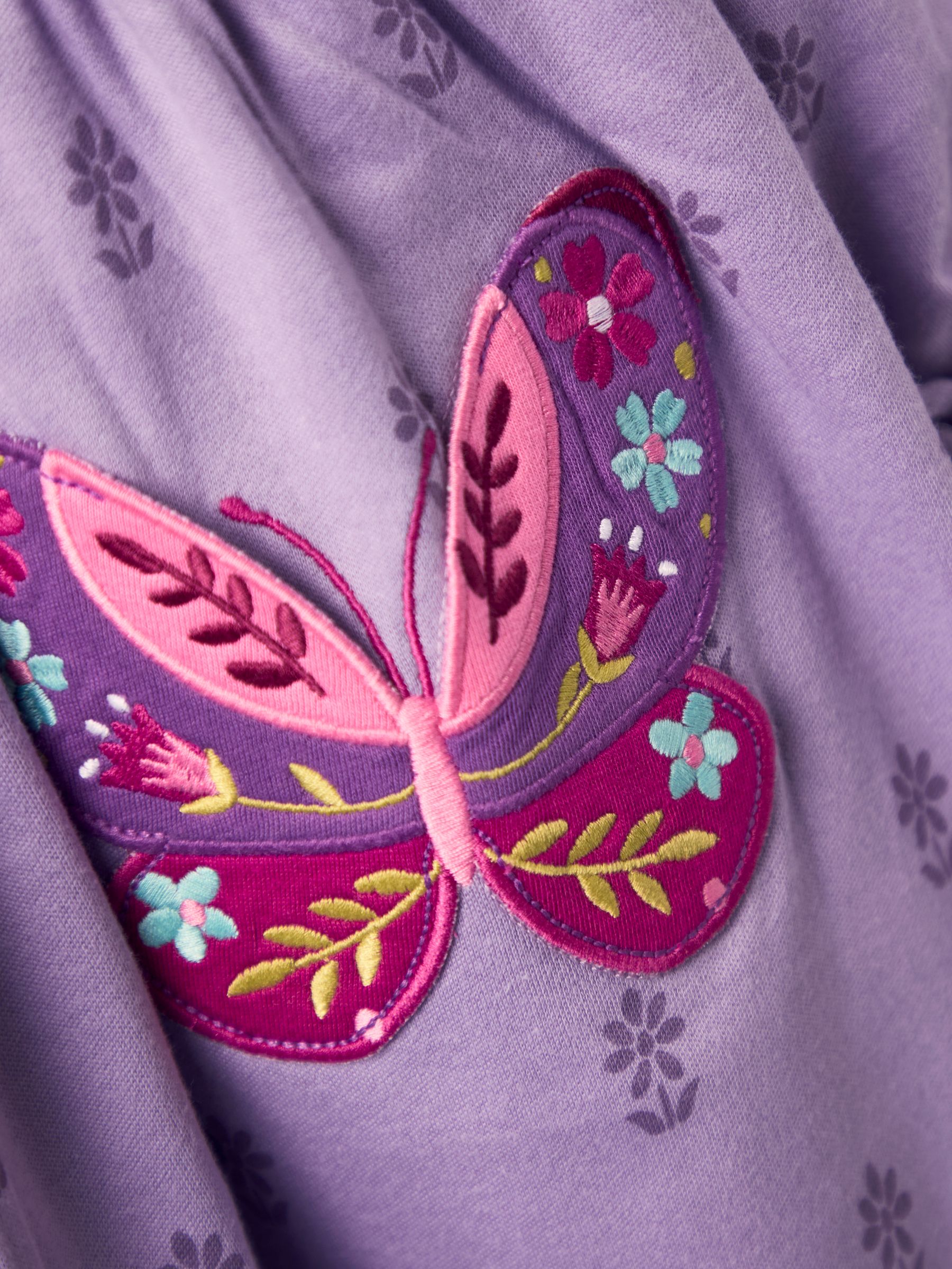 Purple Drop Shoulder Appliqué Dress - Image 3 of 3