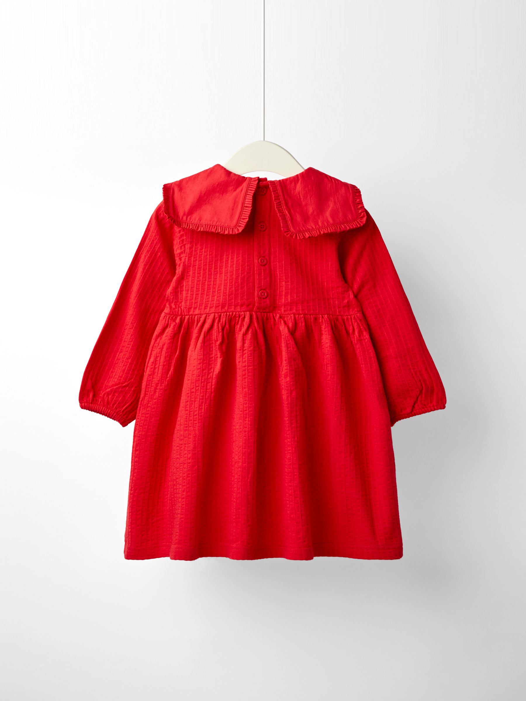Red Oversized Collar Appliqué Dress - Image 2 of 4