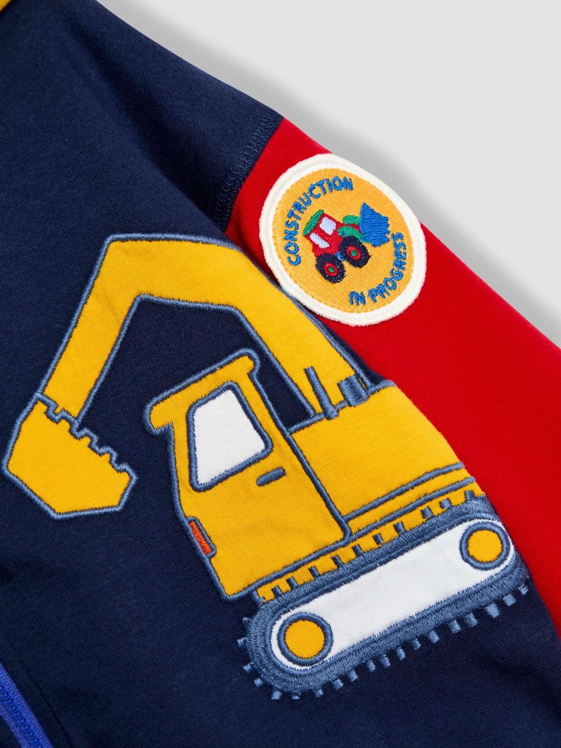 Navy Blue Construction Colour Block Appliqué Reversible Hoodie - Image 3 of 9