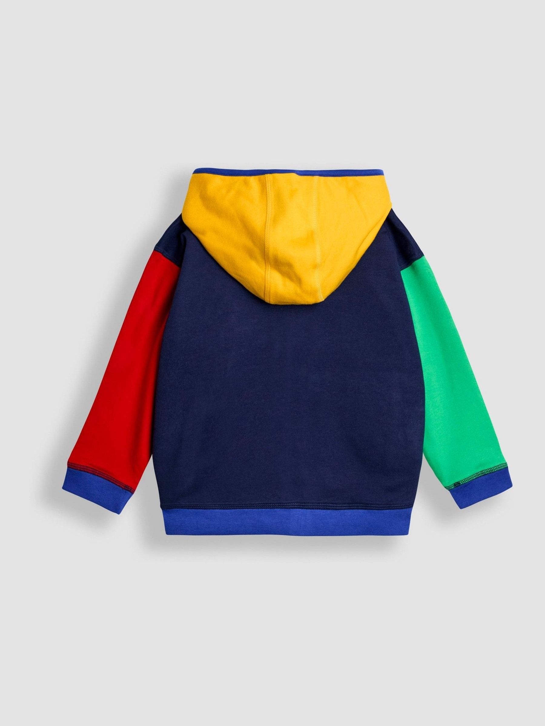 Navy Blue Construction Colour Block Appliqué Reversible Hoodie - Image 4 of 9