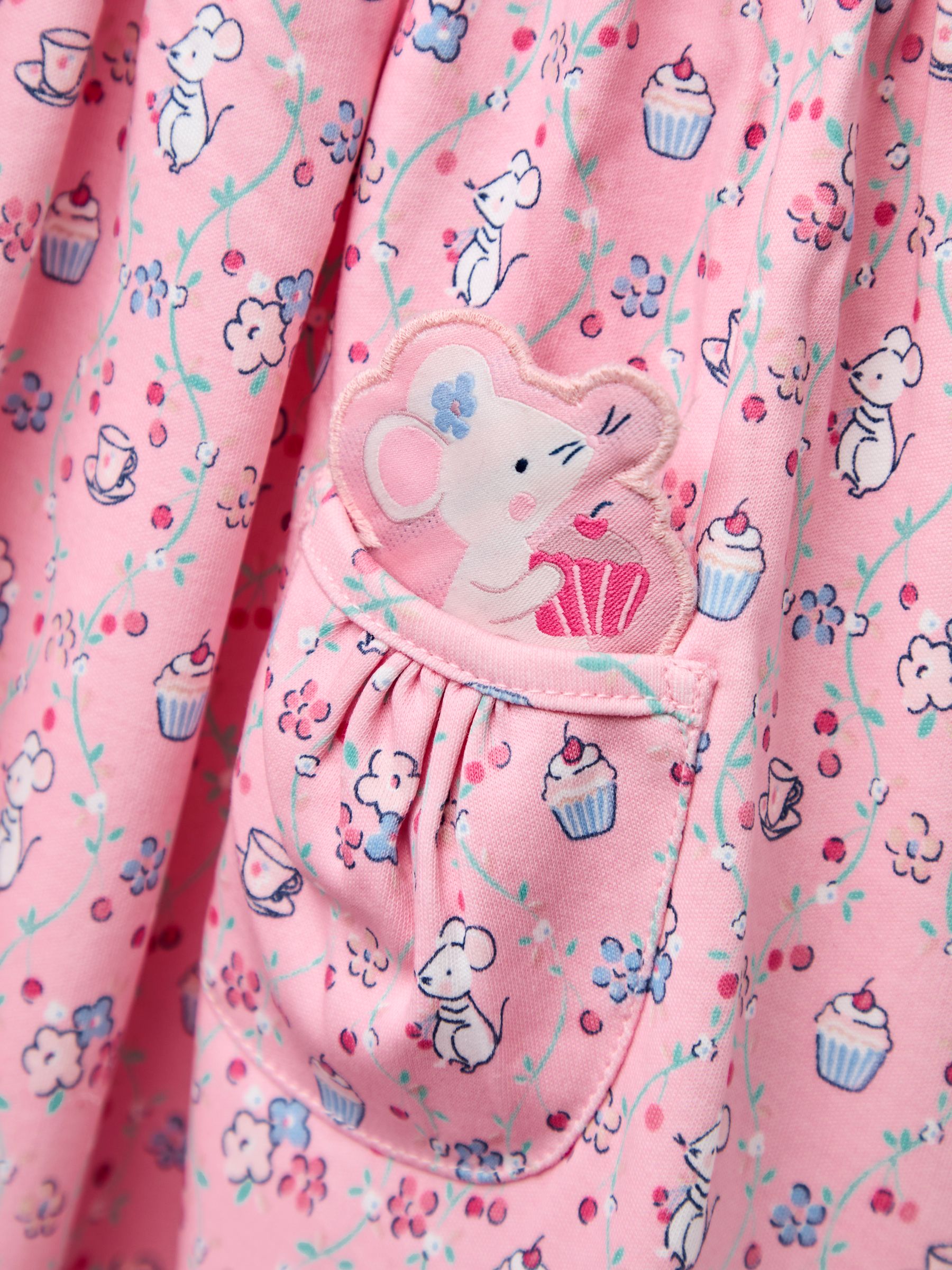 Pink Mouse Tea Party Button Front Frill Collar Dress - Image 4 of 4