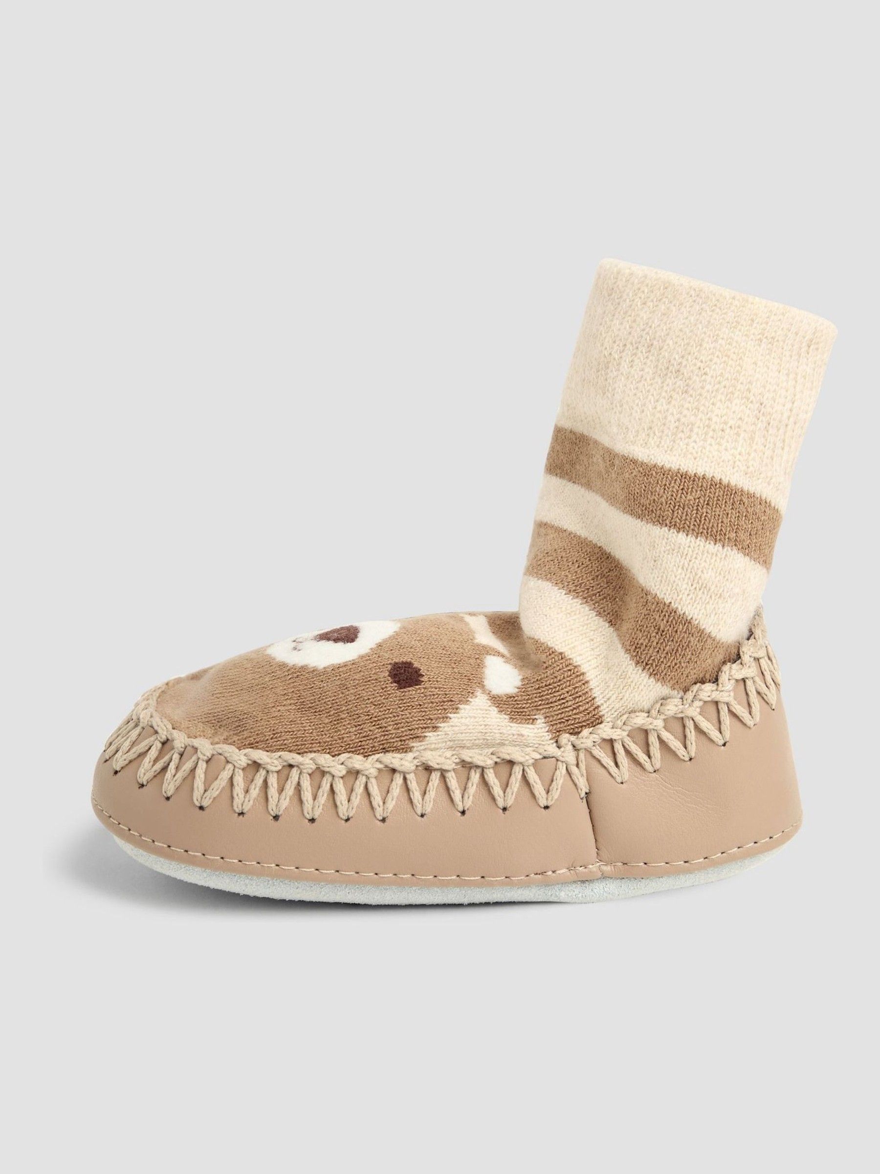 Mocha Bear Moccasin Slipper Socks - Image 3 of 3